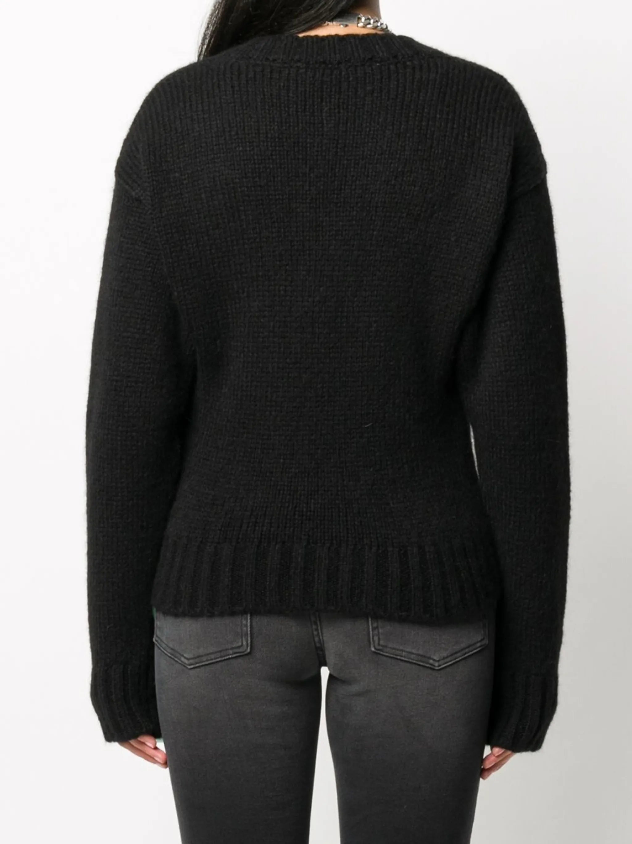 appliqued alpaca and wool-blend jumper