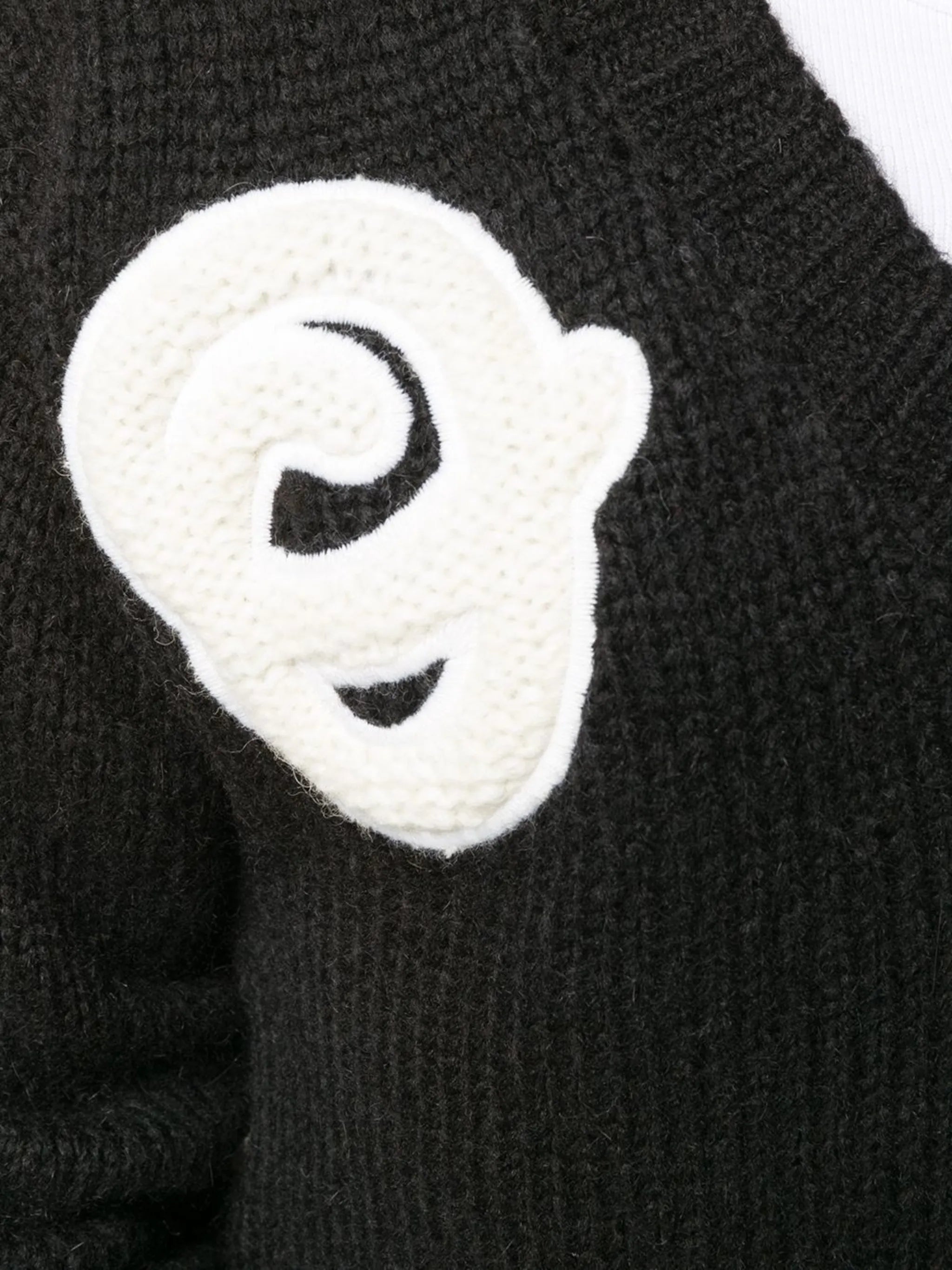 appliqued alpaca and wool-blend jumper