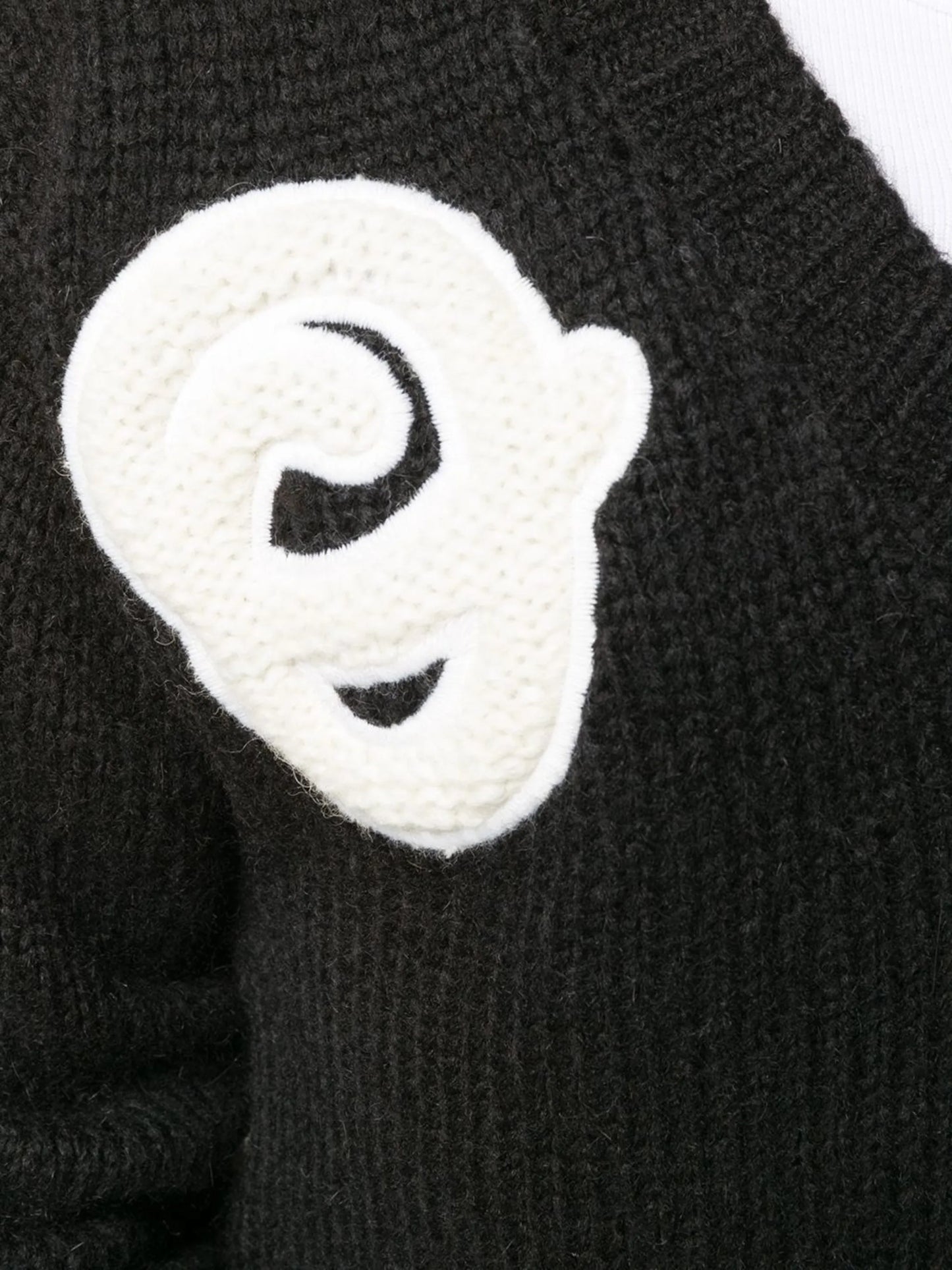 appliqued alpaca and wool-blend jumper
