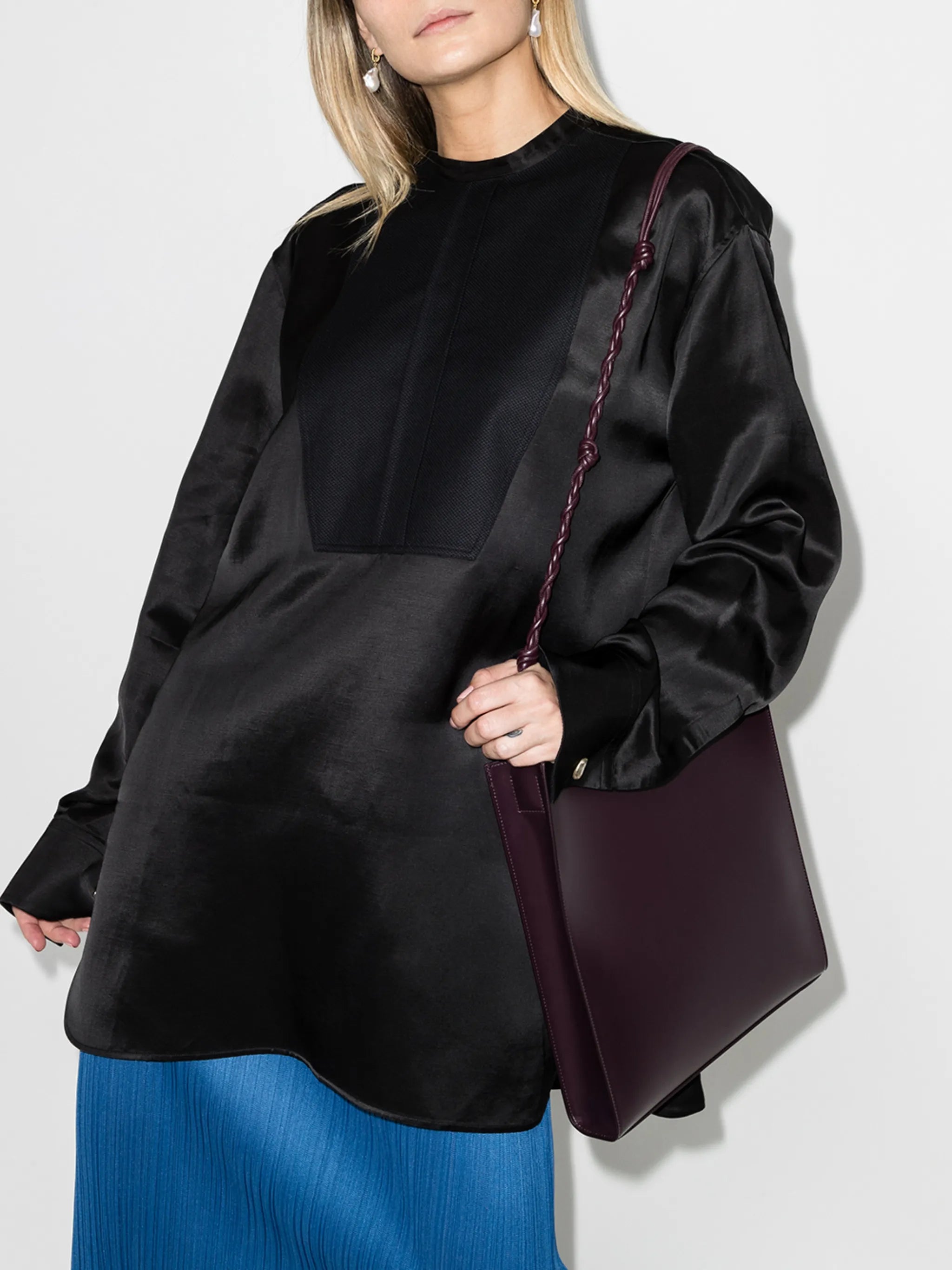 long-sleeve boxy blouse