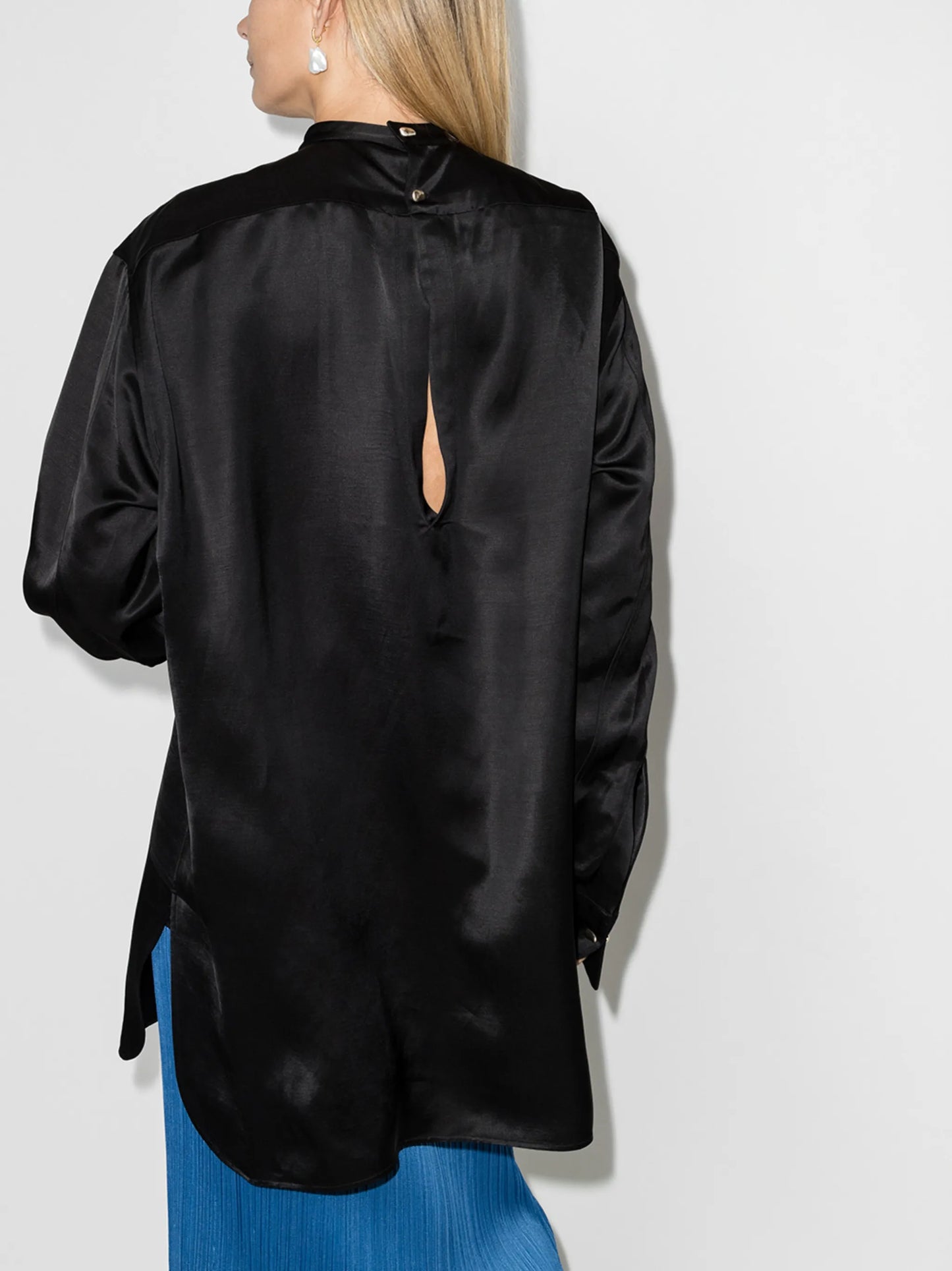 long-sleeve boxy blouse