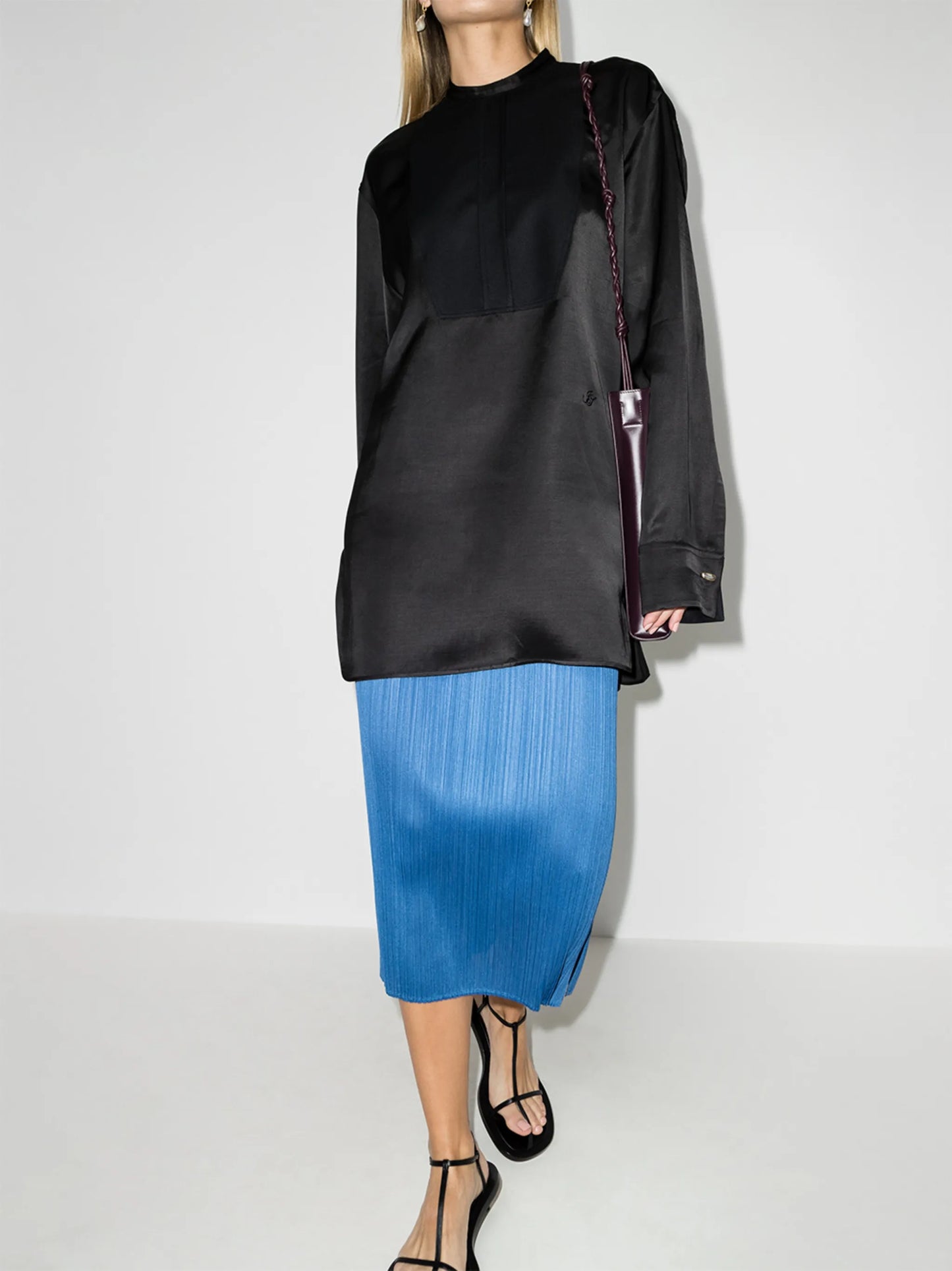 long-sleeve boxy blouse