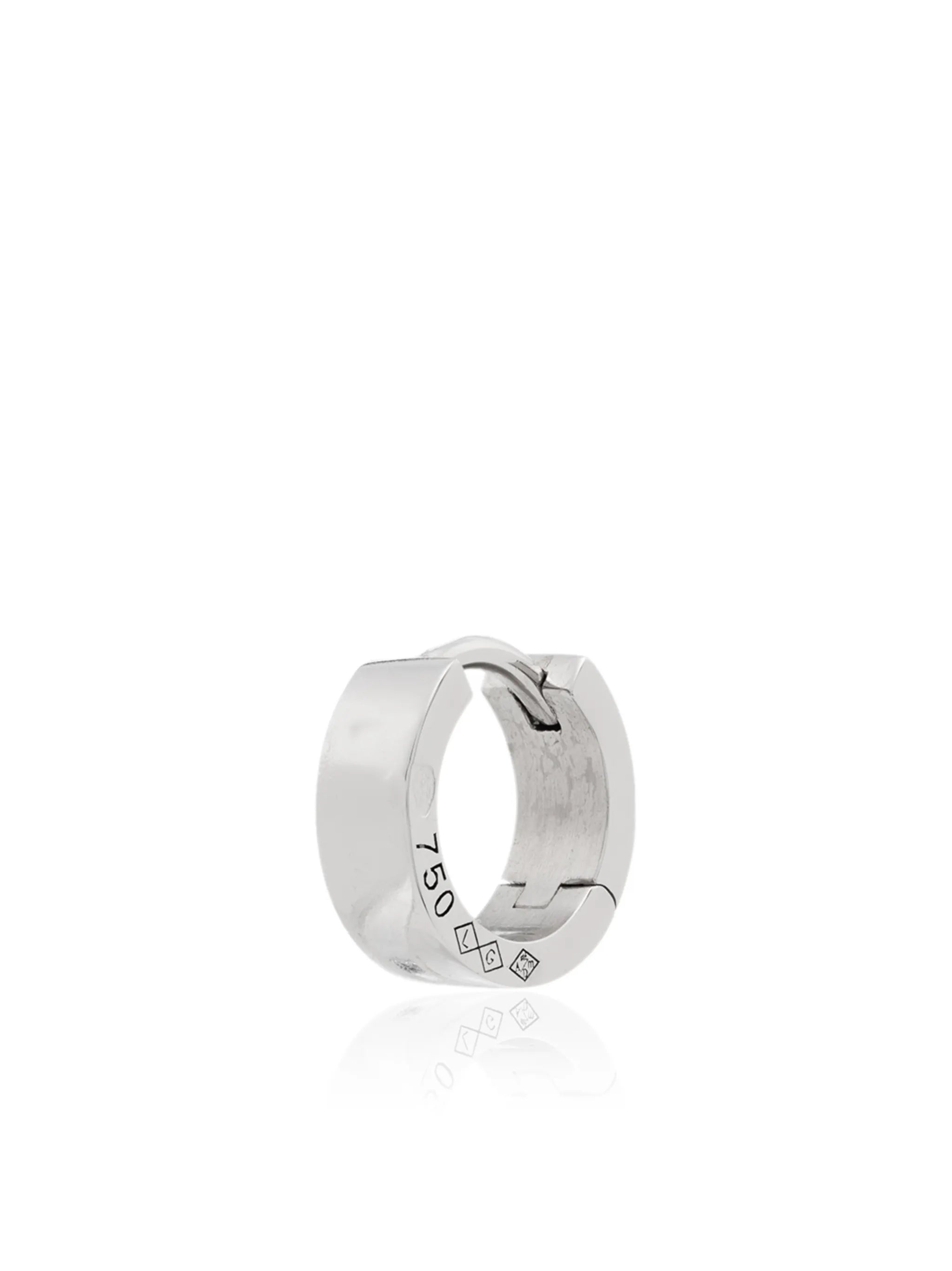 18kt white gold La 1.2g hoop earring