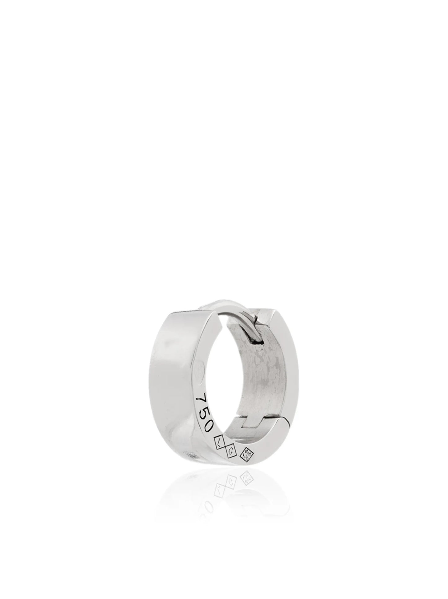 18kt white gold La 1.2g hoop earring