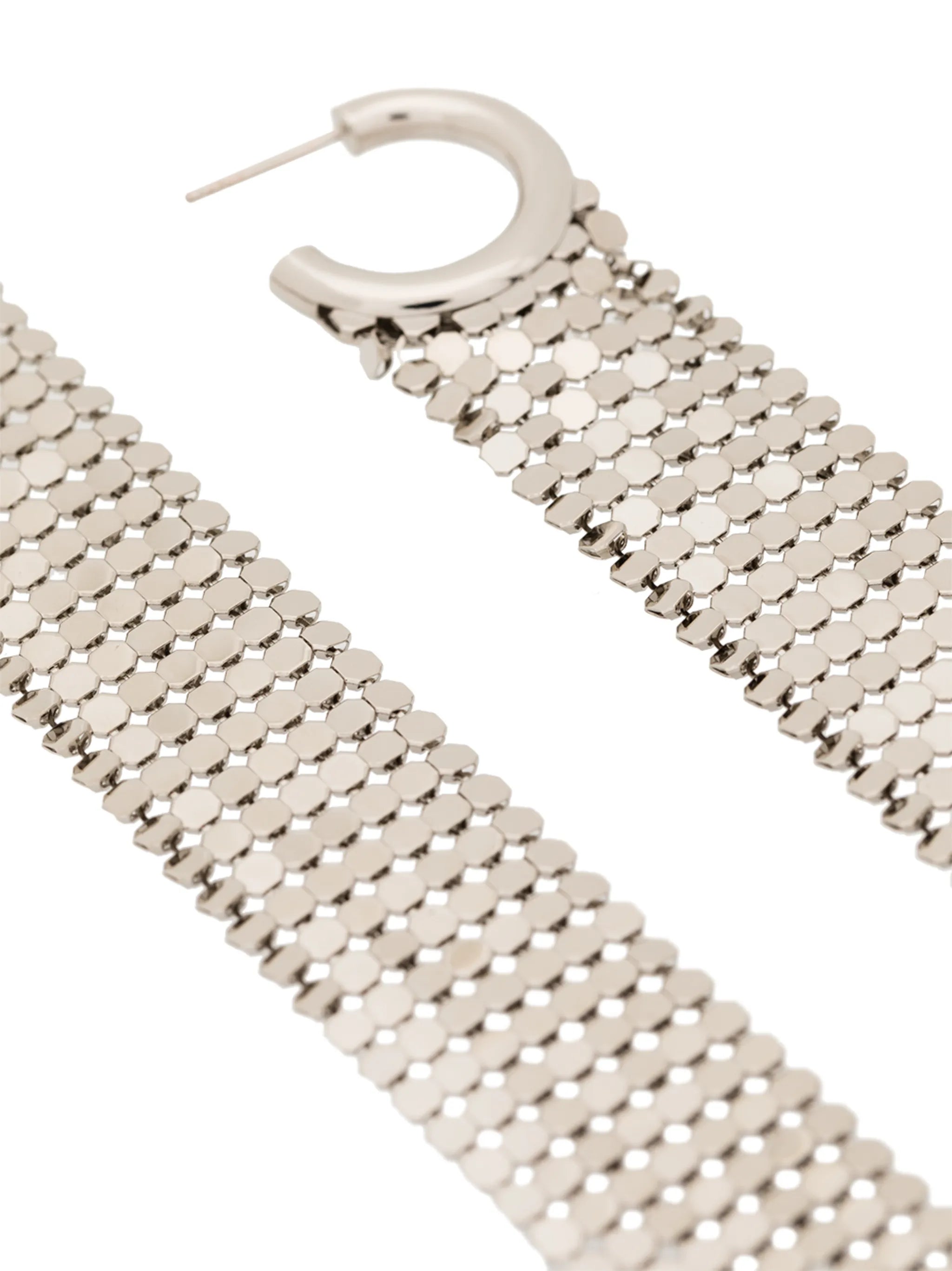 chainmail-drop hoop earrings