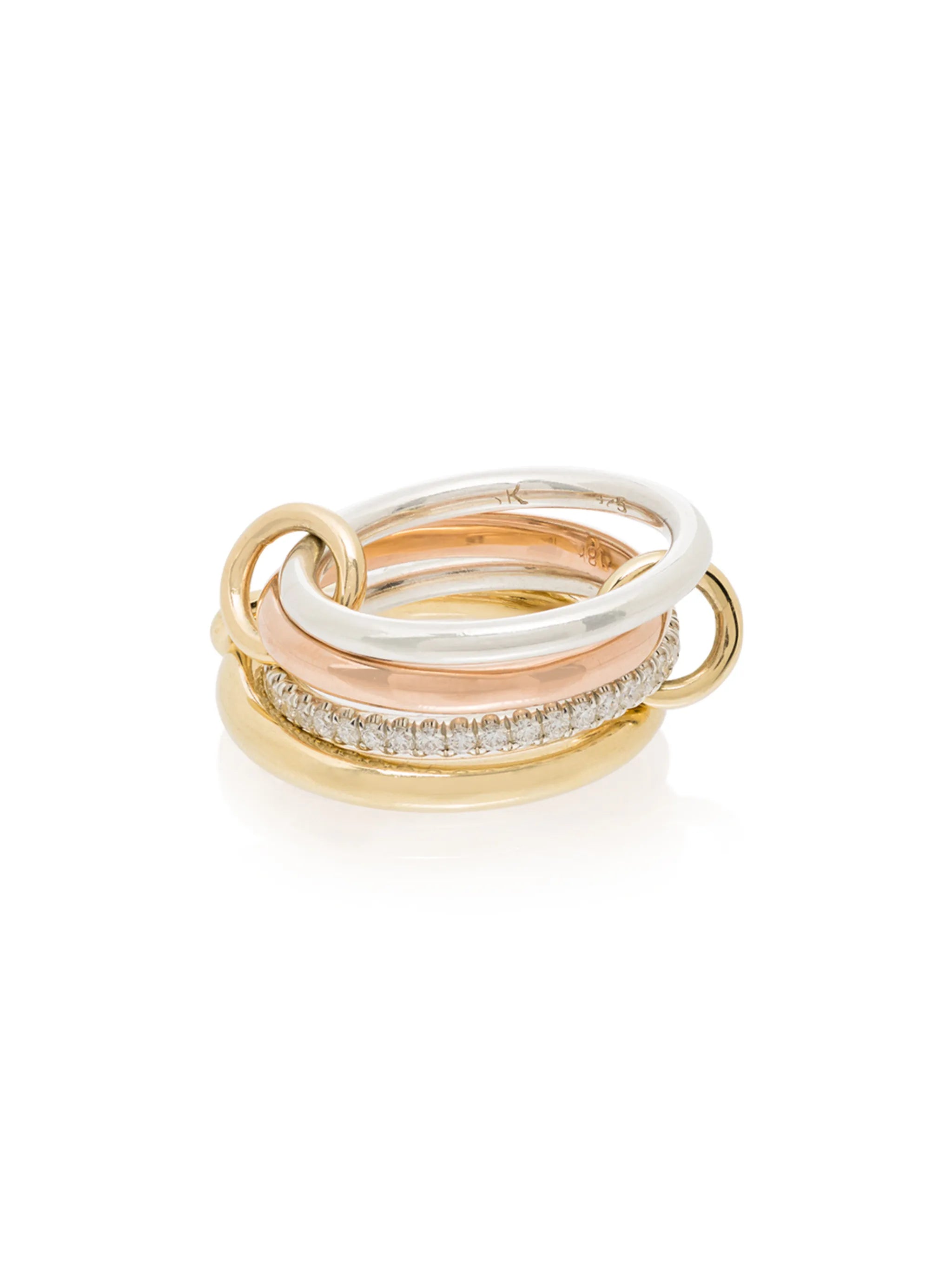 18kt yellow gold and diamond Cancer Deux rings