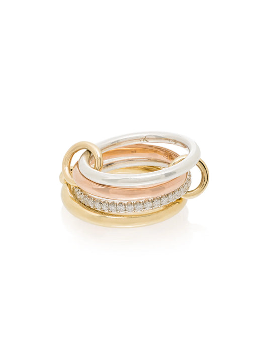 18kt yellow gold and diamond Cancer Deux rings