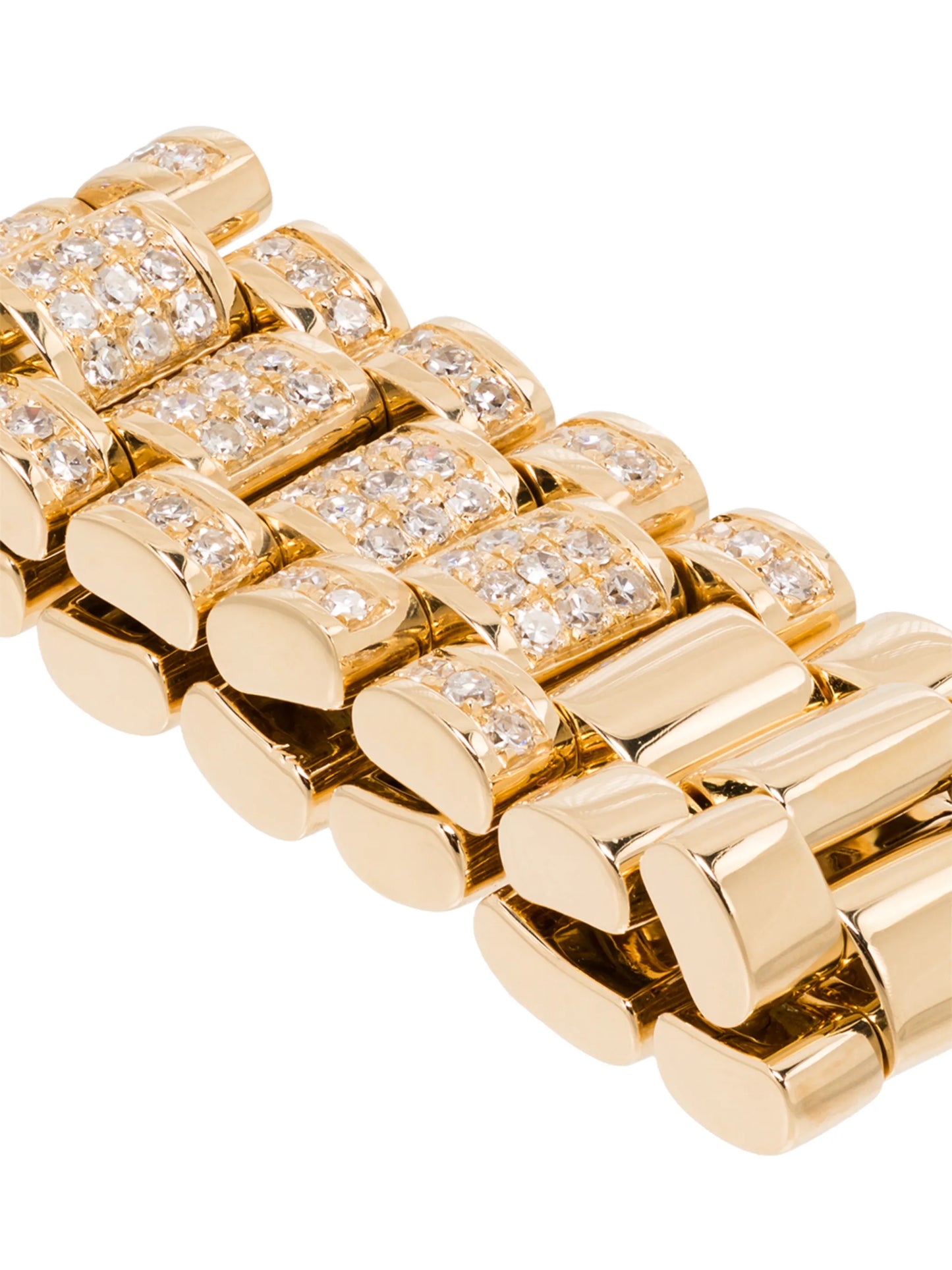18kt yellow gold diamond Rail Link ring