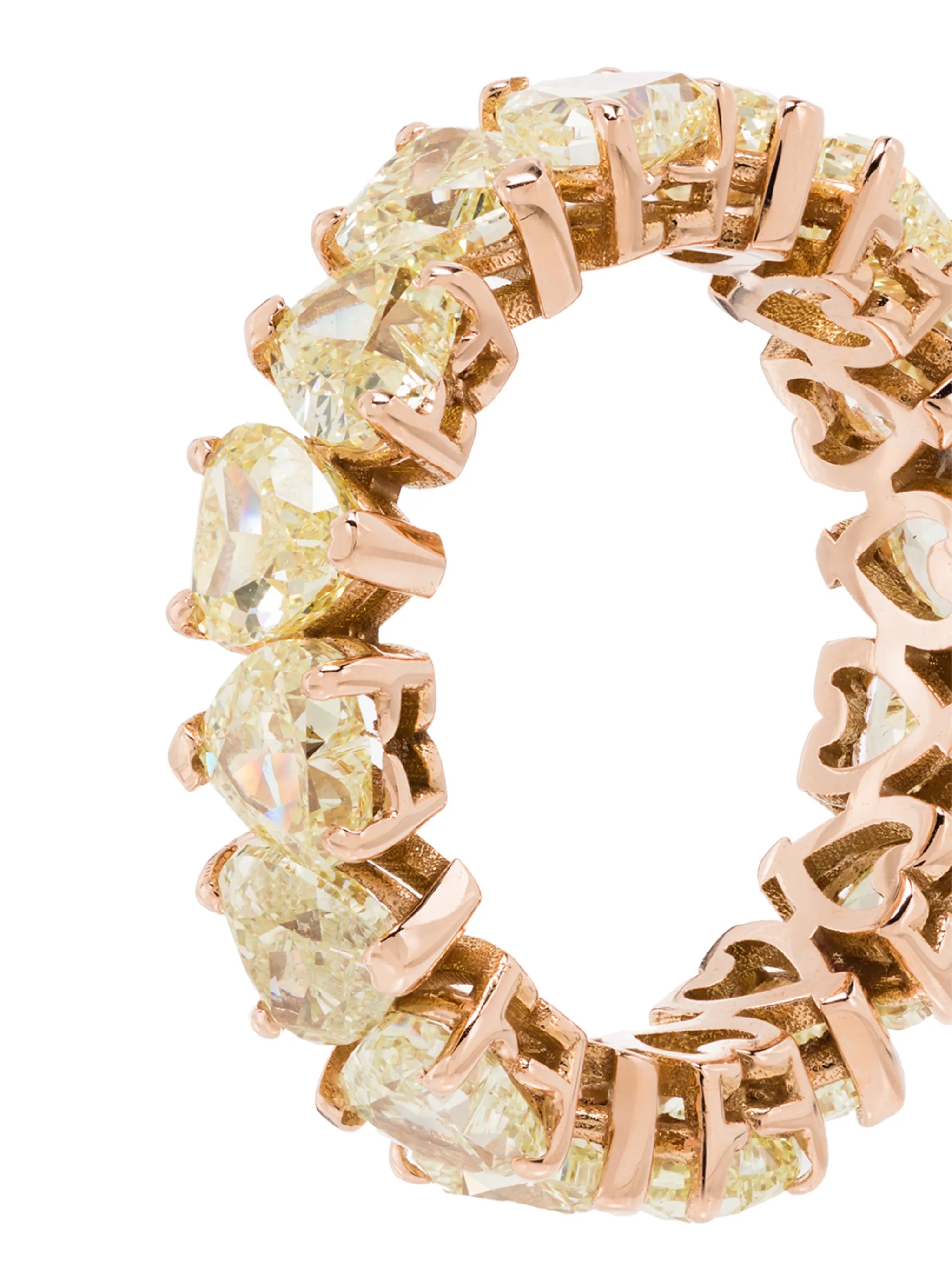 18kt rose gold heart-shaped diamond ring