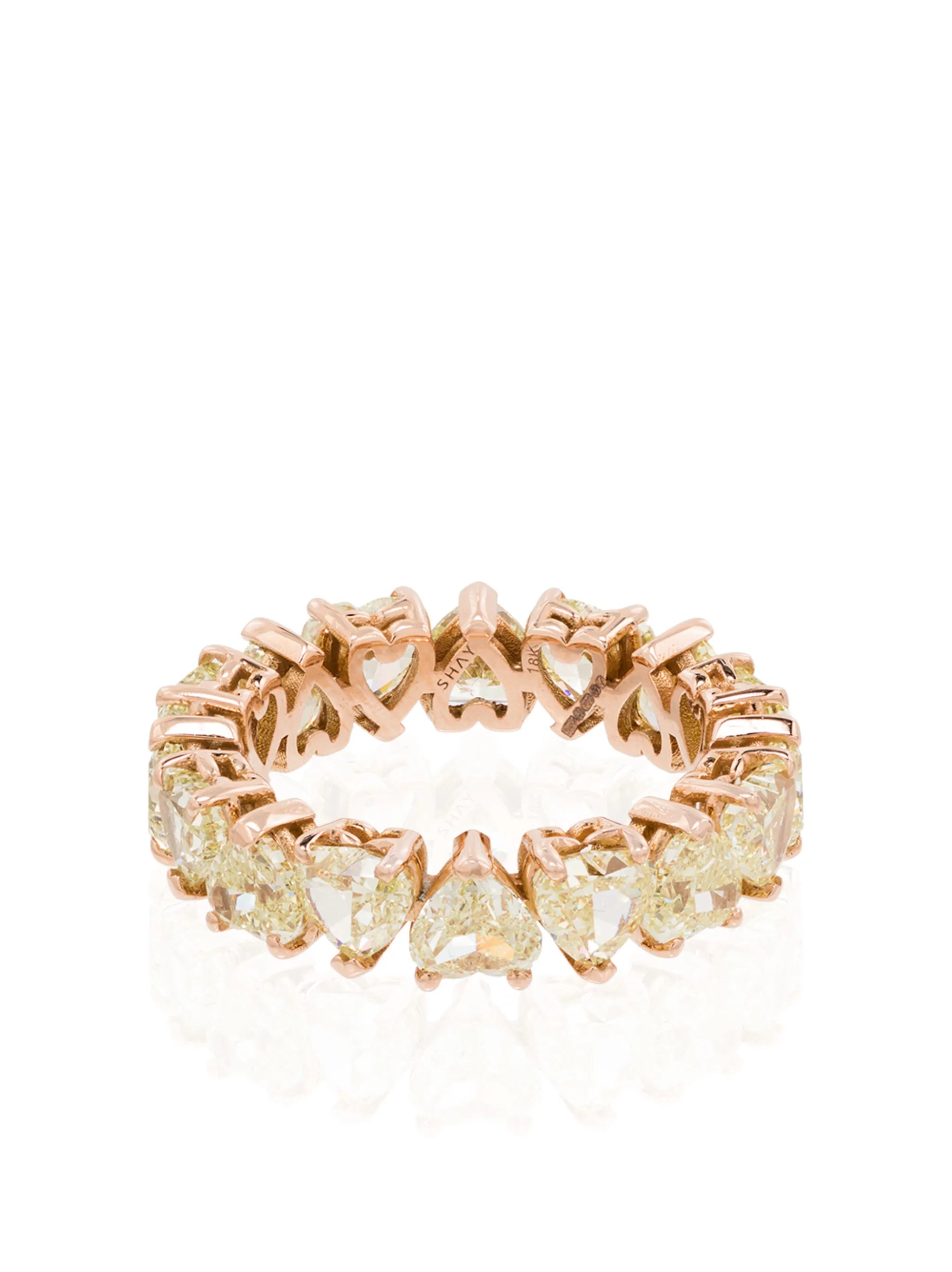 18kt rose gold heart-shaped diamond ring