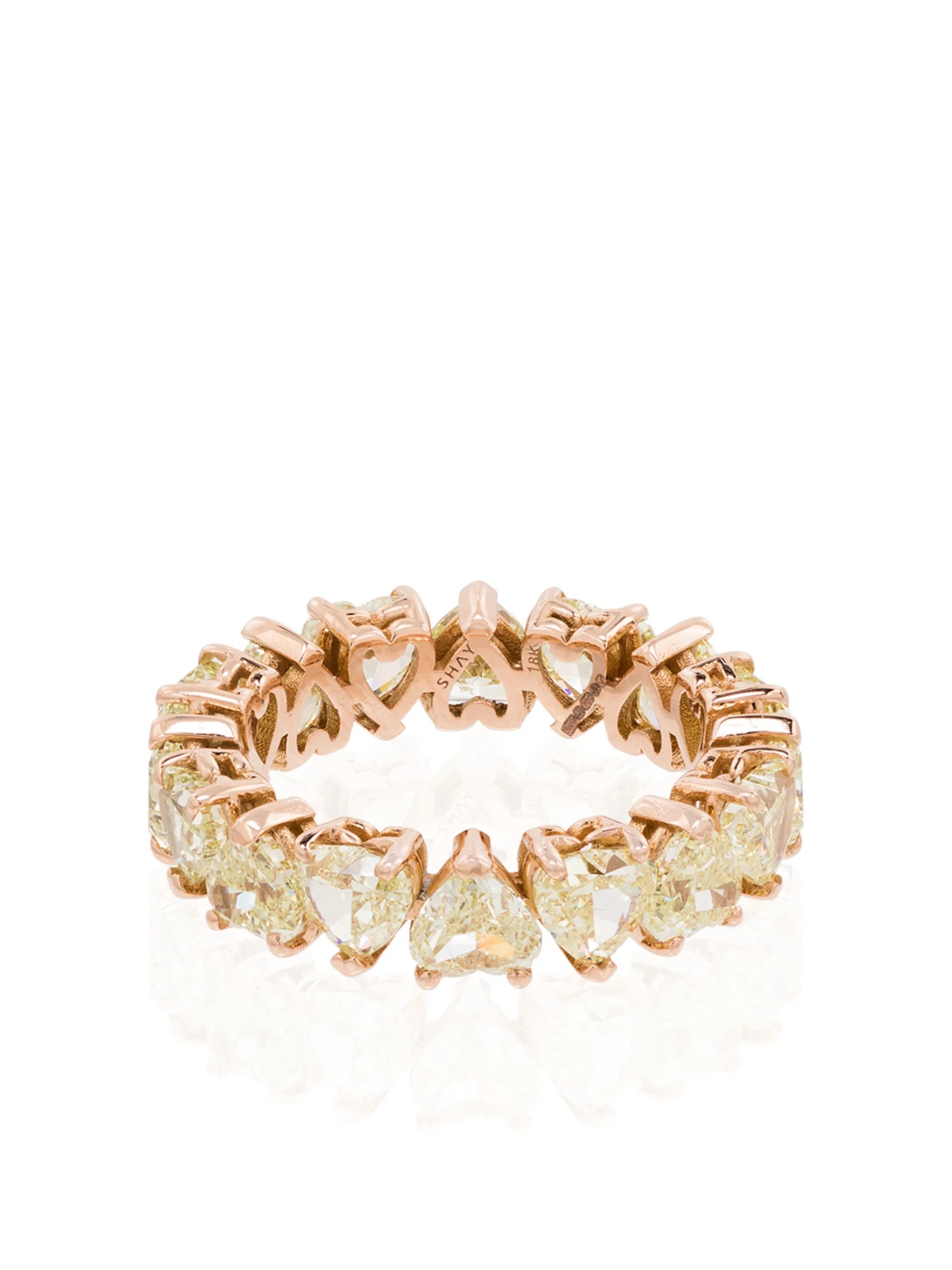 18kt rose gold heart-shaped diamond ring