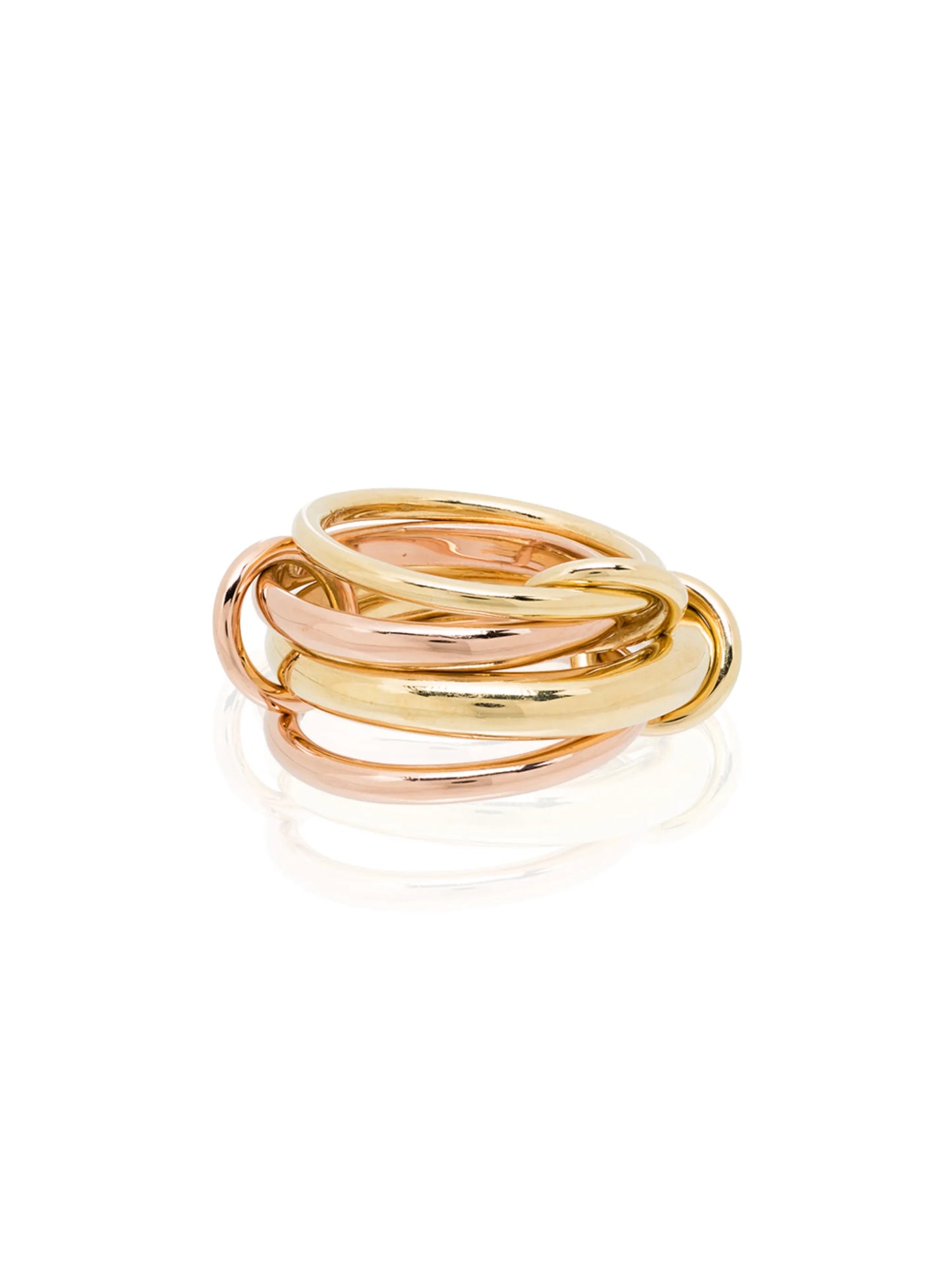Rain 18kt yellow and rose gold linked ring