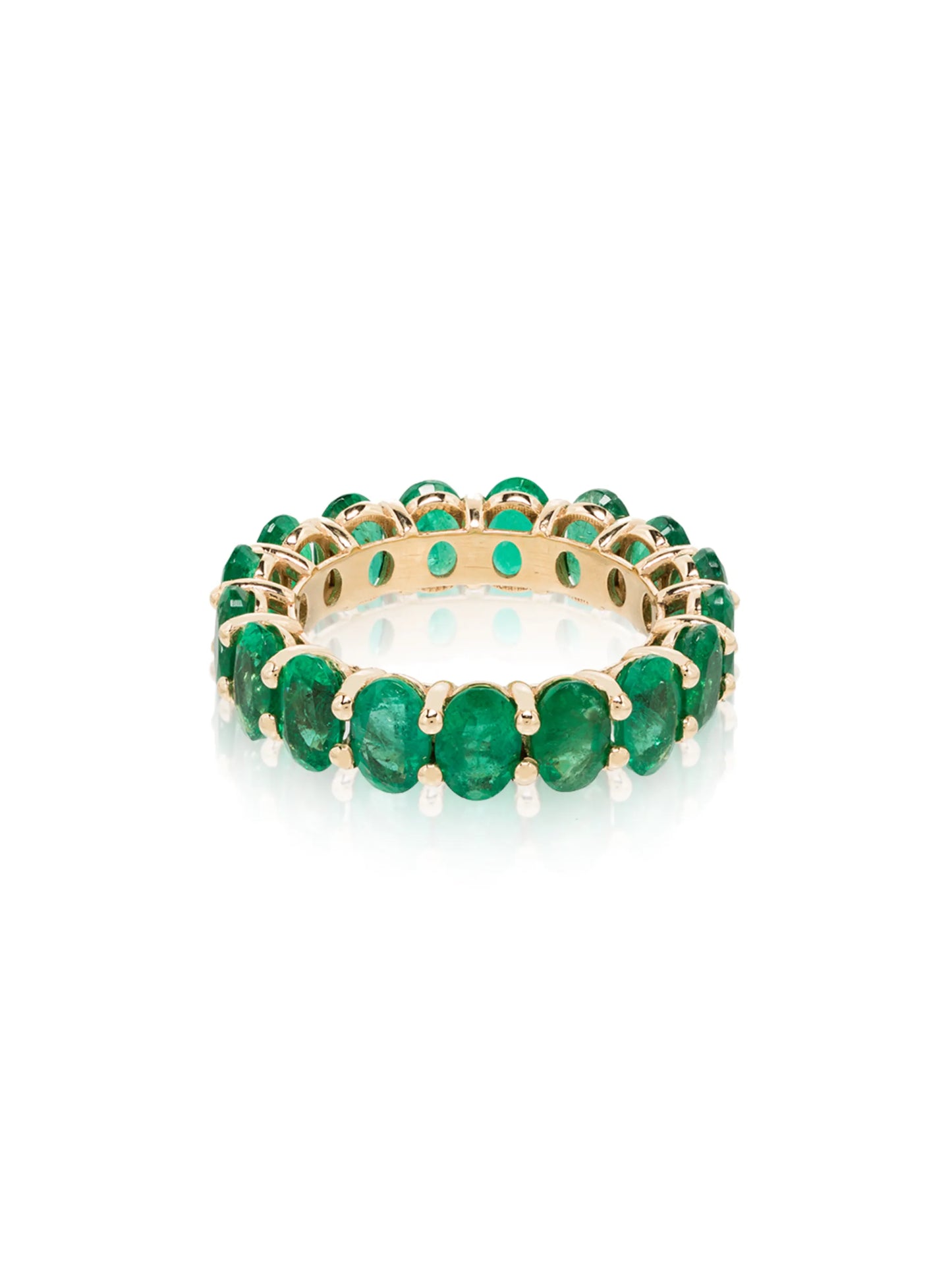 18kt yellow gold oval emerald eternity ring