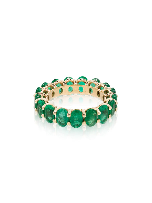 18kt yellow gold oval emerald eternity ring