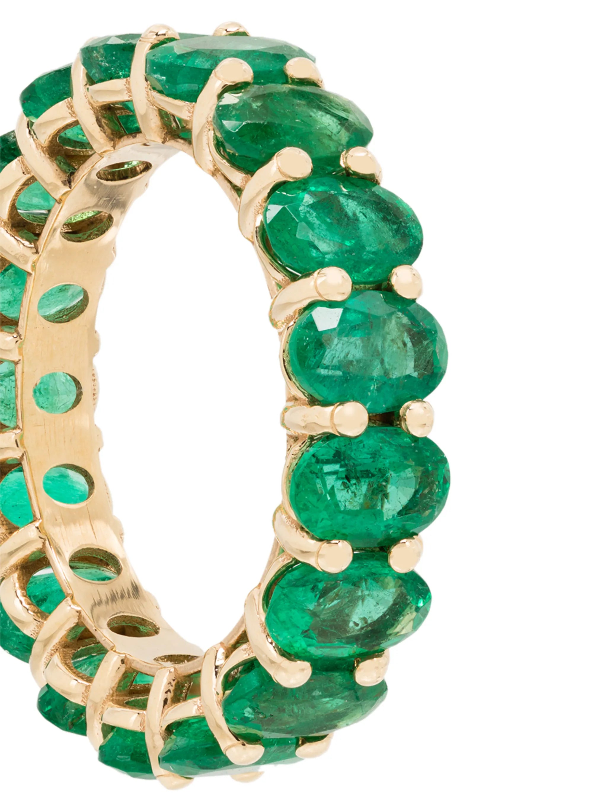 18kt yellow gold oval emerald eternity ring