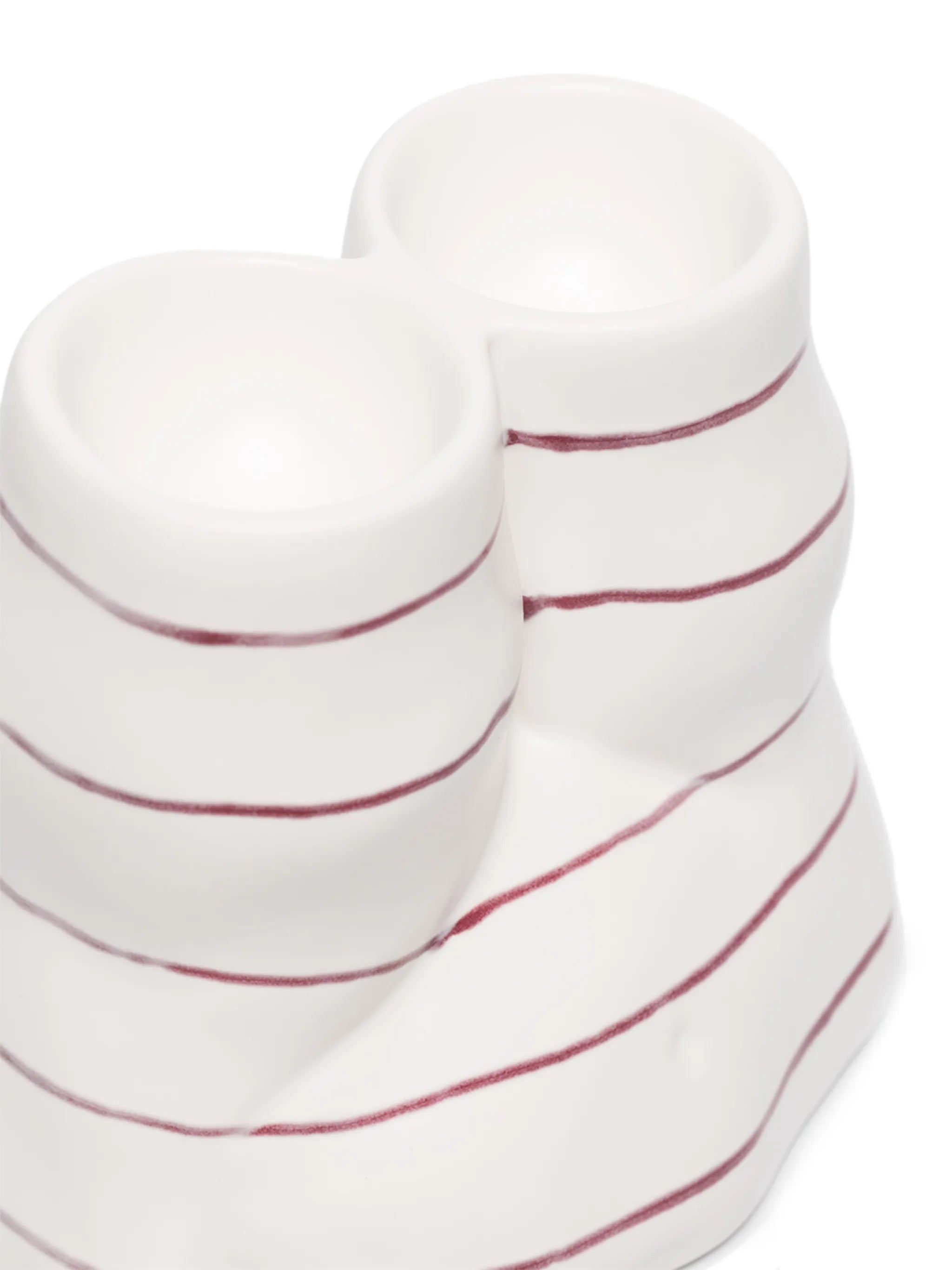 Double L'Egg striped tealight holder