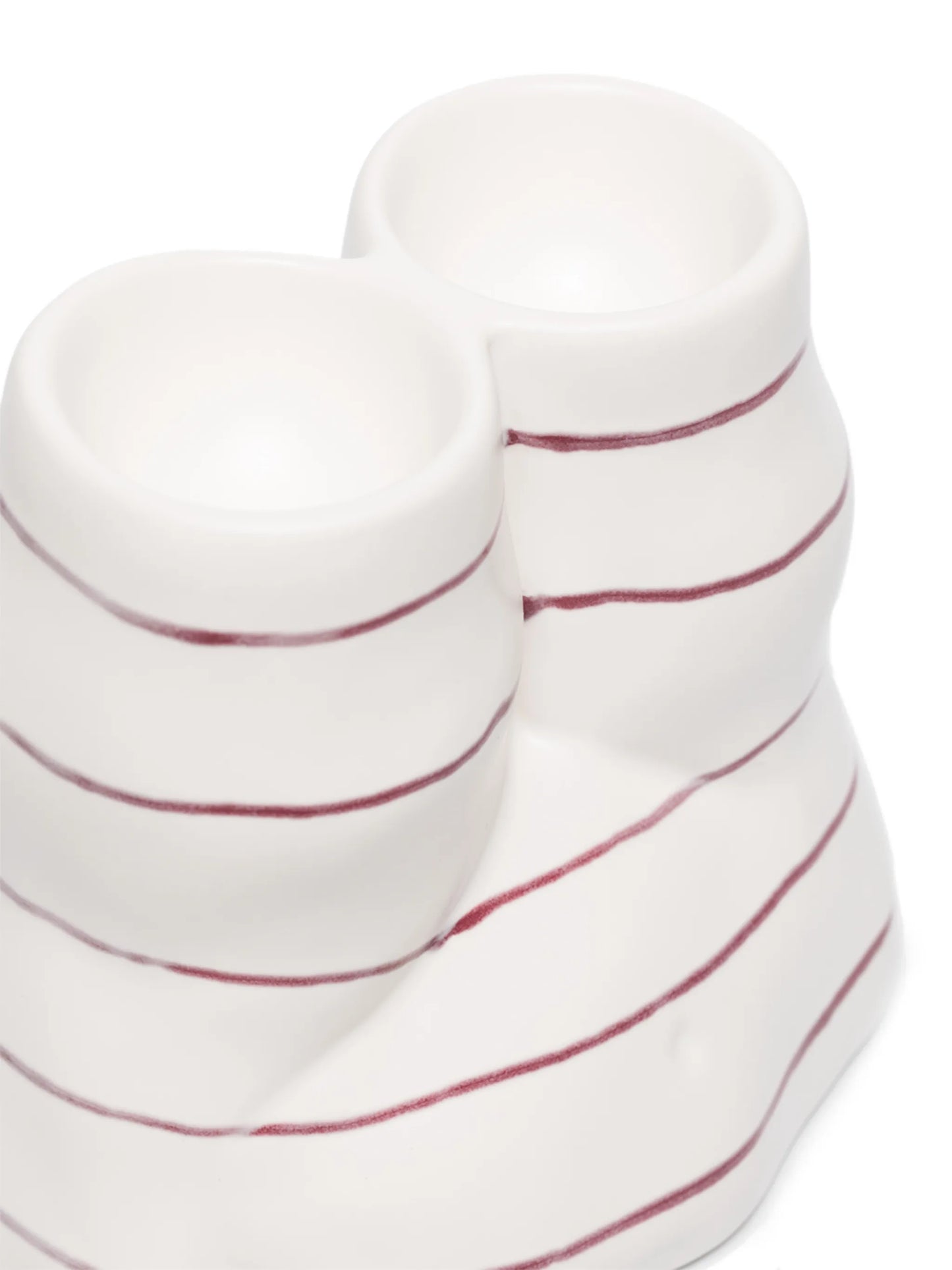 Double L'Egg striped tealight holder