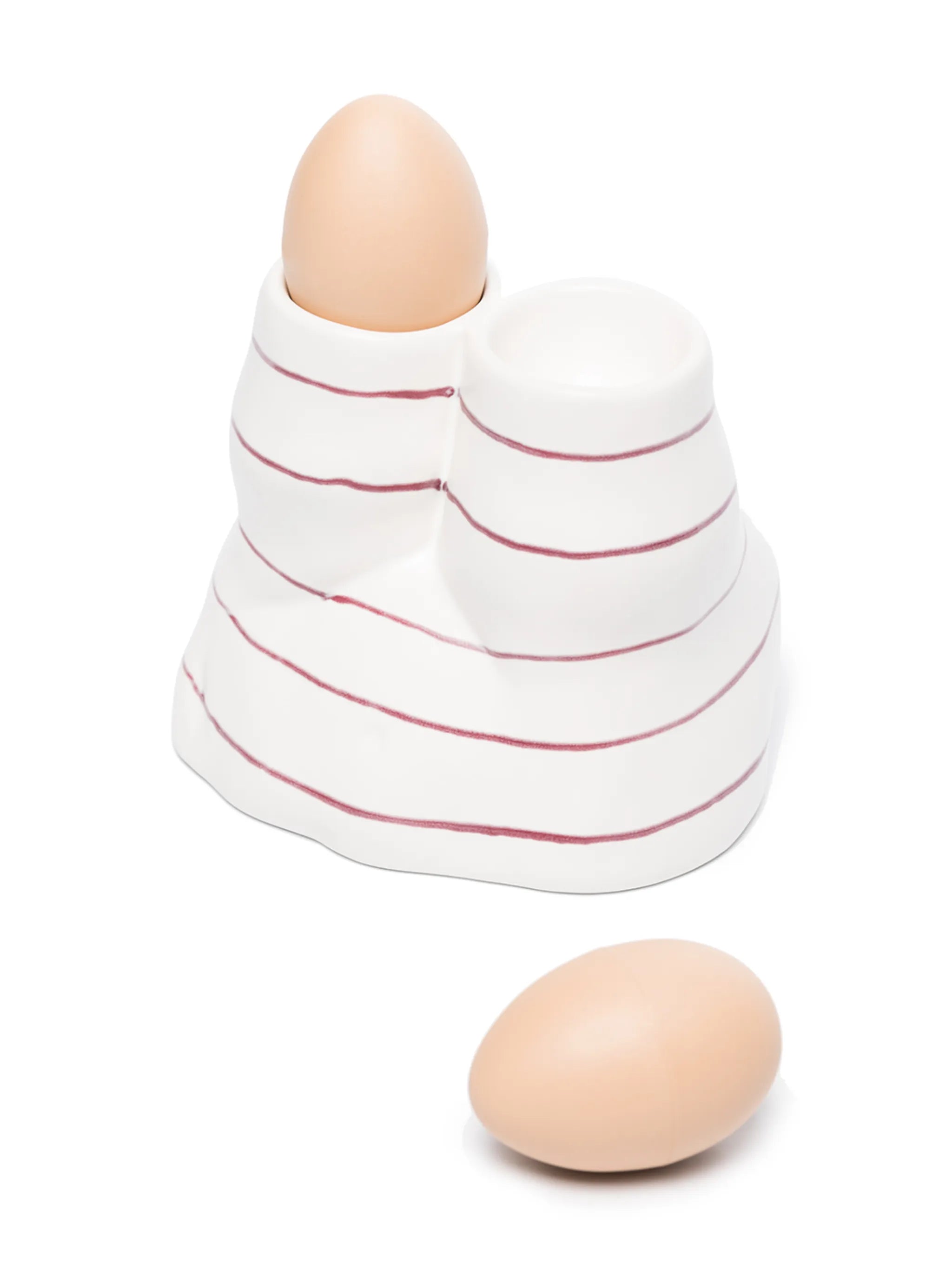 Double L'Egg striped tealight holder