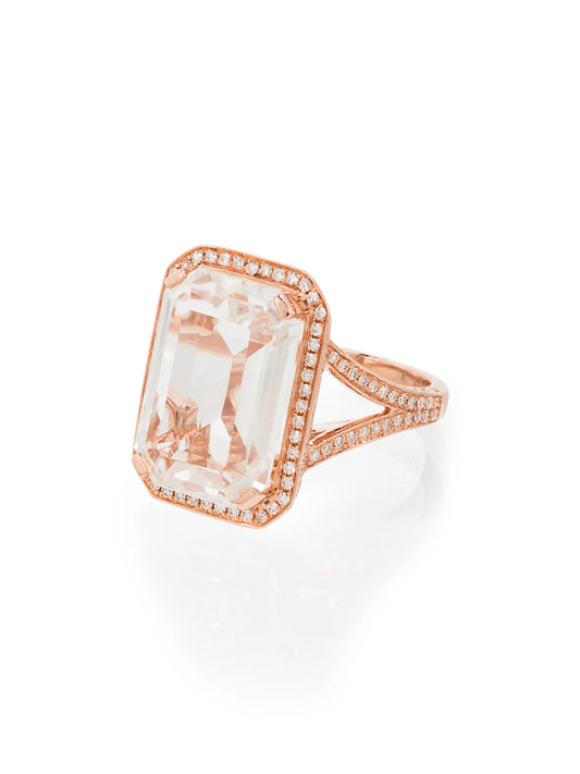18kt rose gold Portrait topaz diamond ring