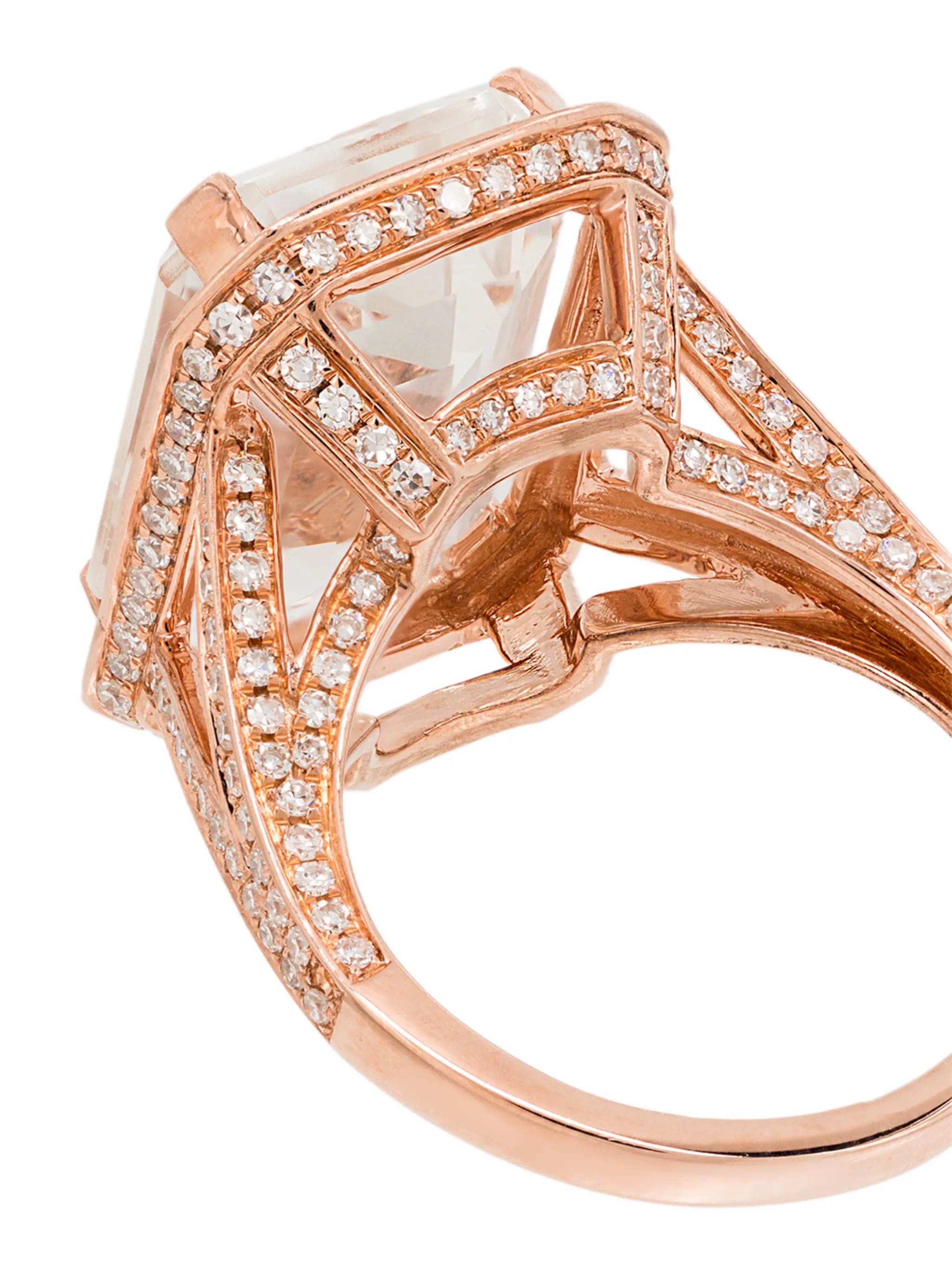 18kt rose gold Portrait topaz diamond ring