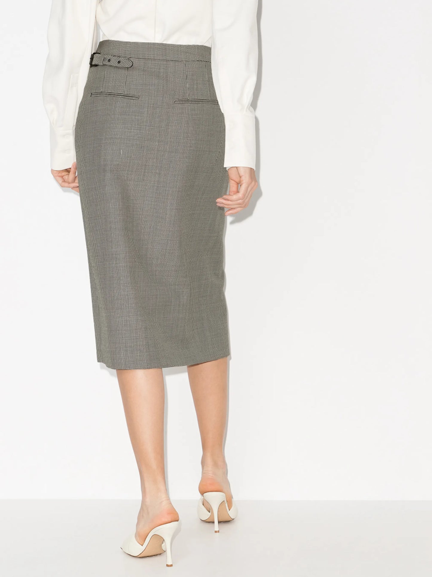 x Browns 50 checked wrap midi skirt