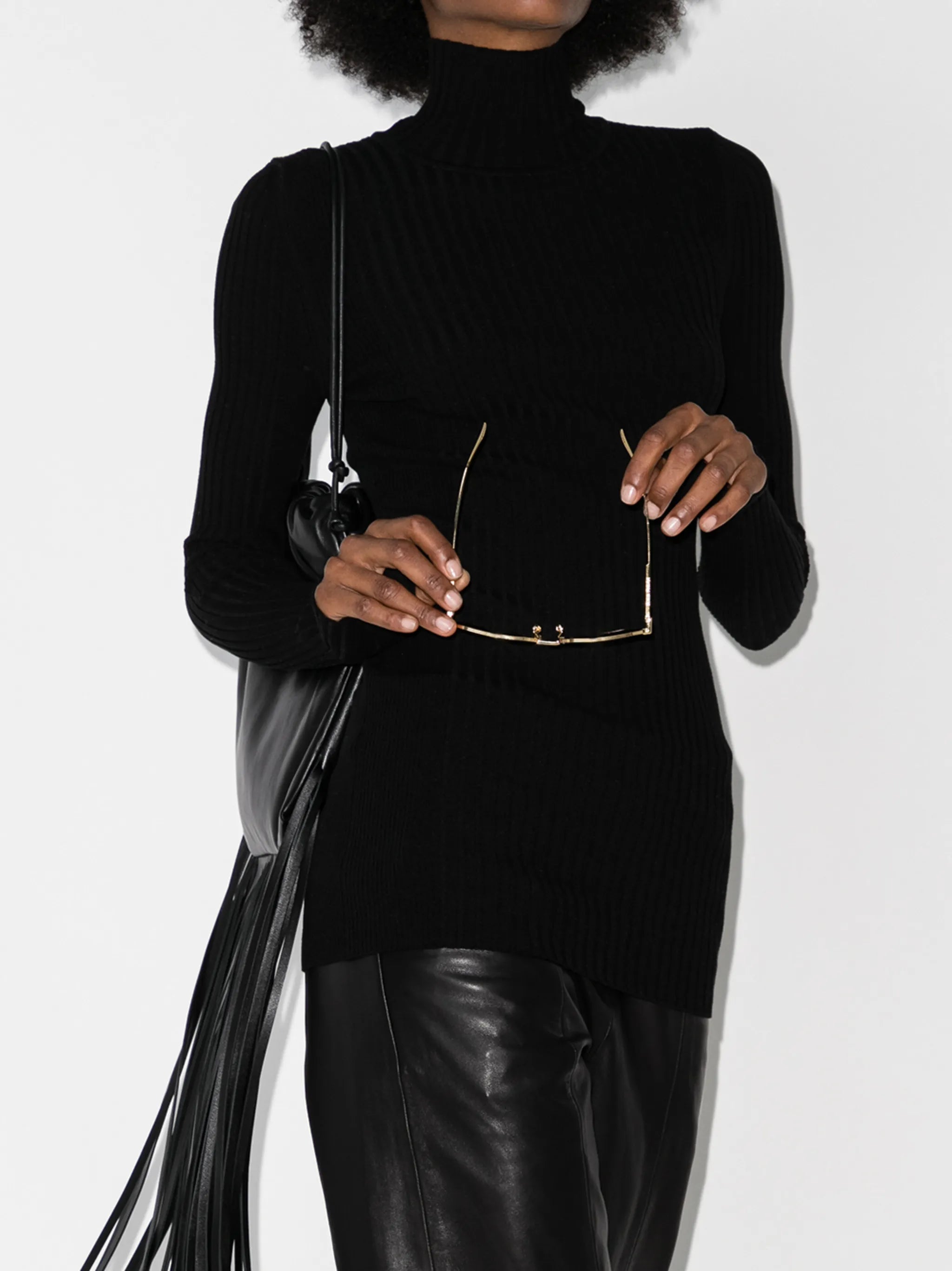 ribbed roll-neck jumper