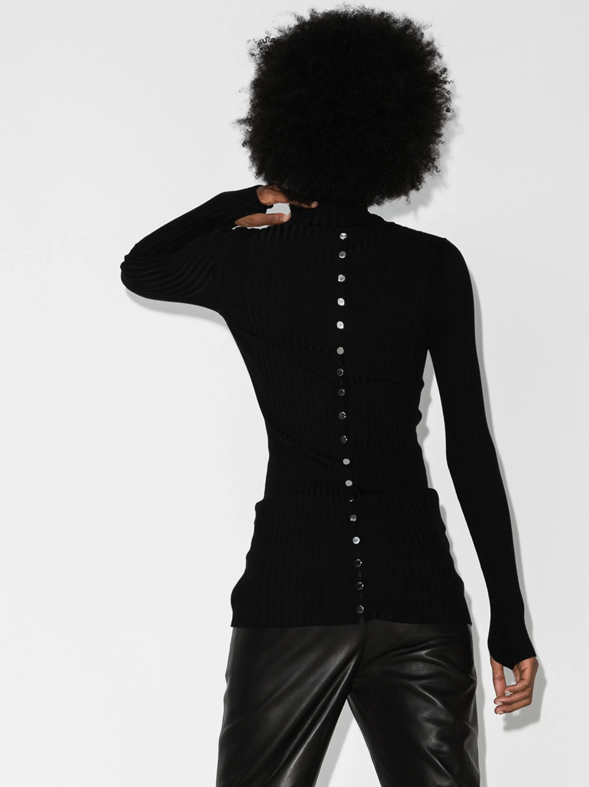 ribbed roll-neck jumper