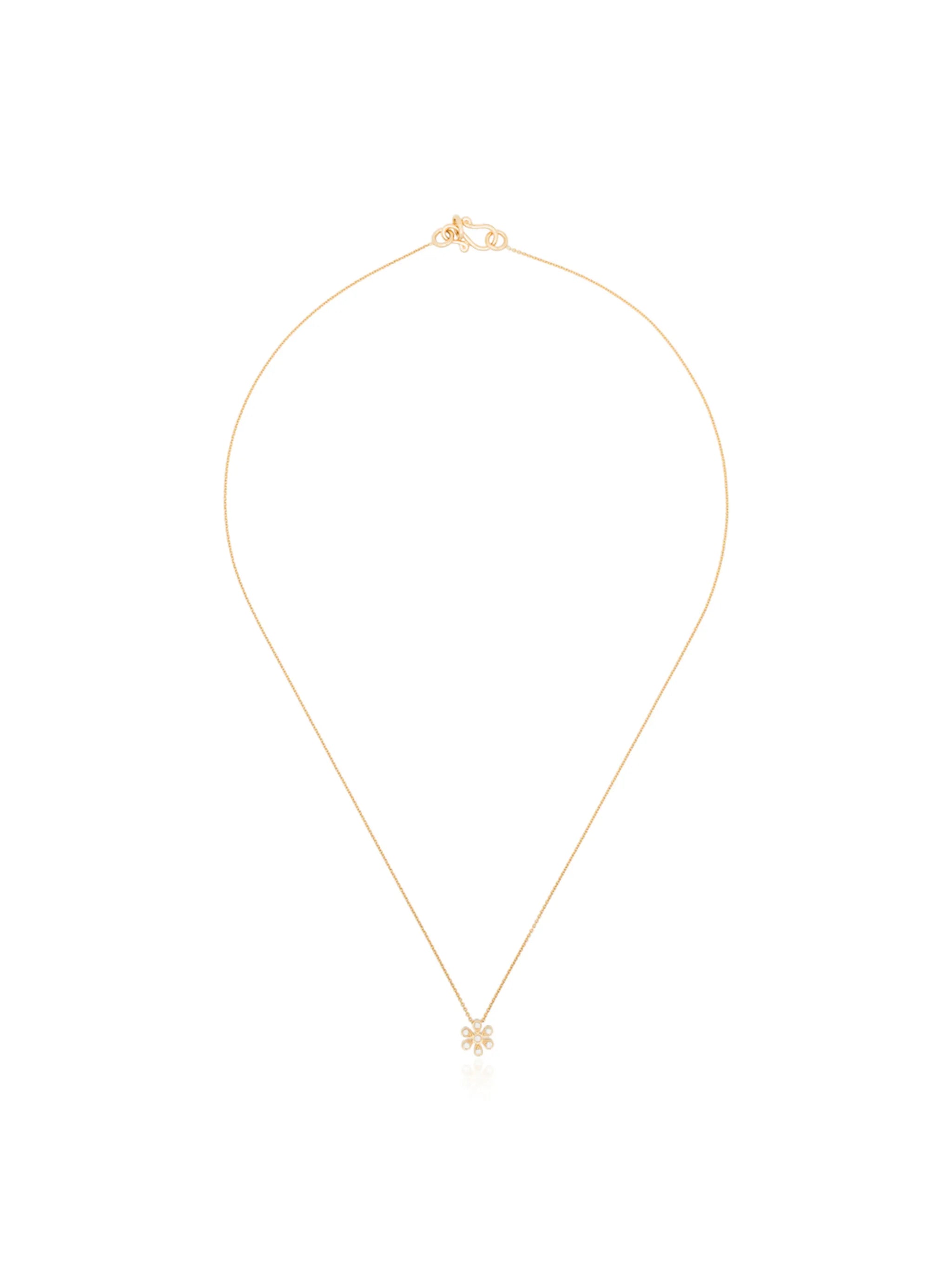 18kt yellow gold Fiore diamond necklace