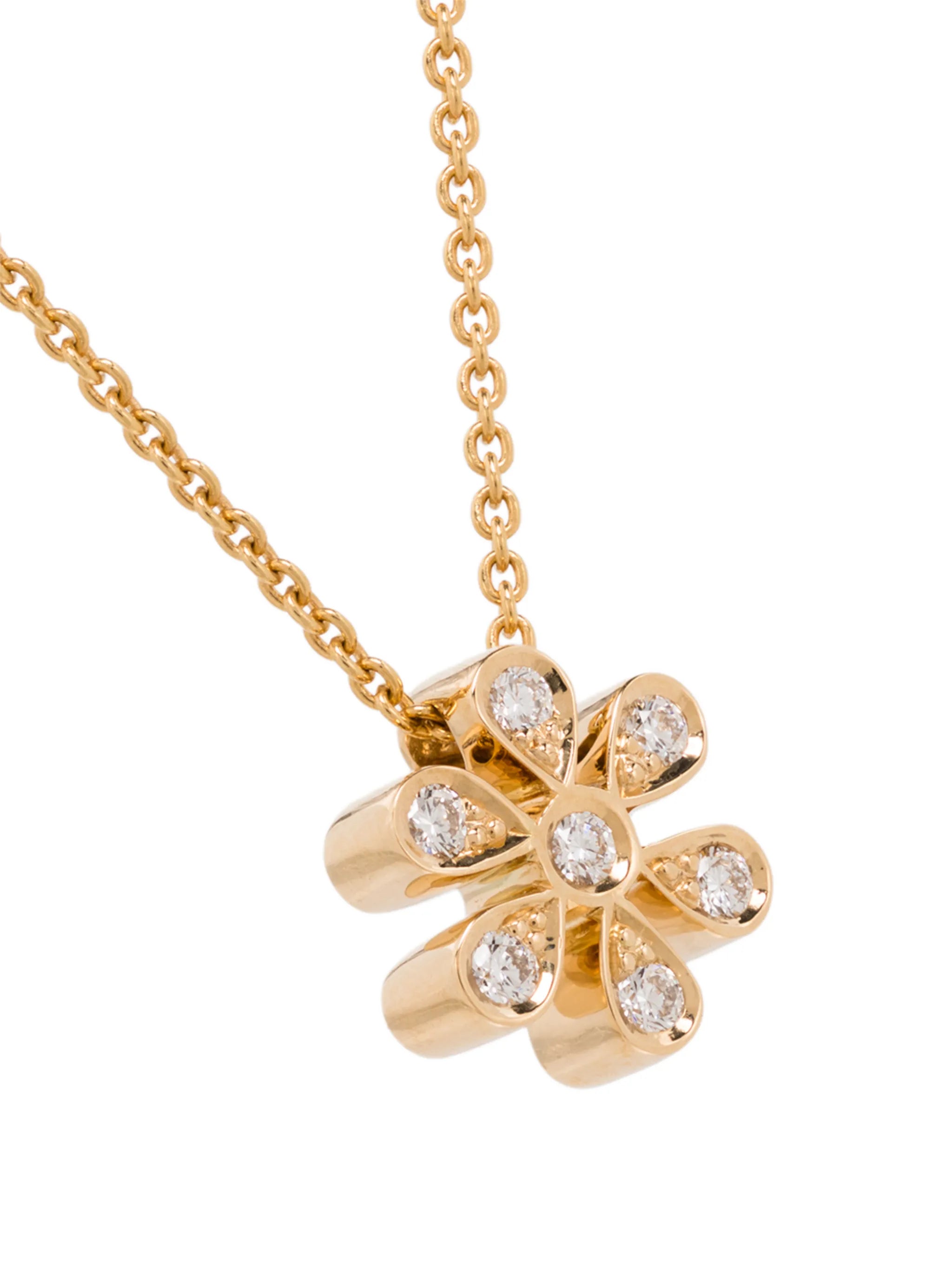 18kt yellow gold Fiore diamond necklace