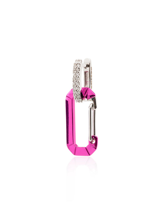 18kt white gold diamond hoop earring