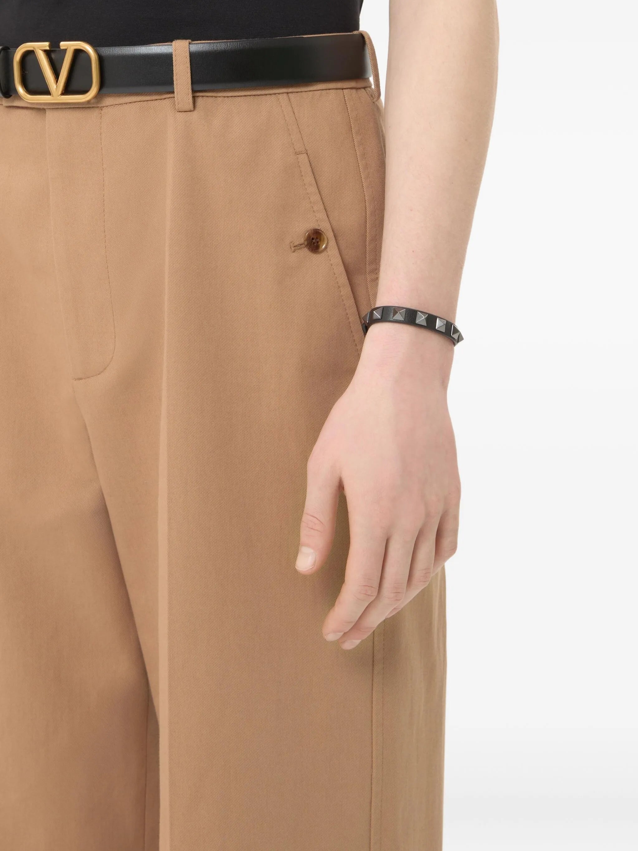 Rockstud leather bracelet