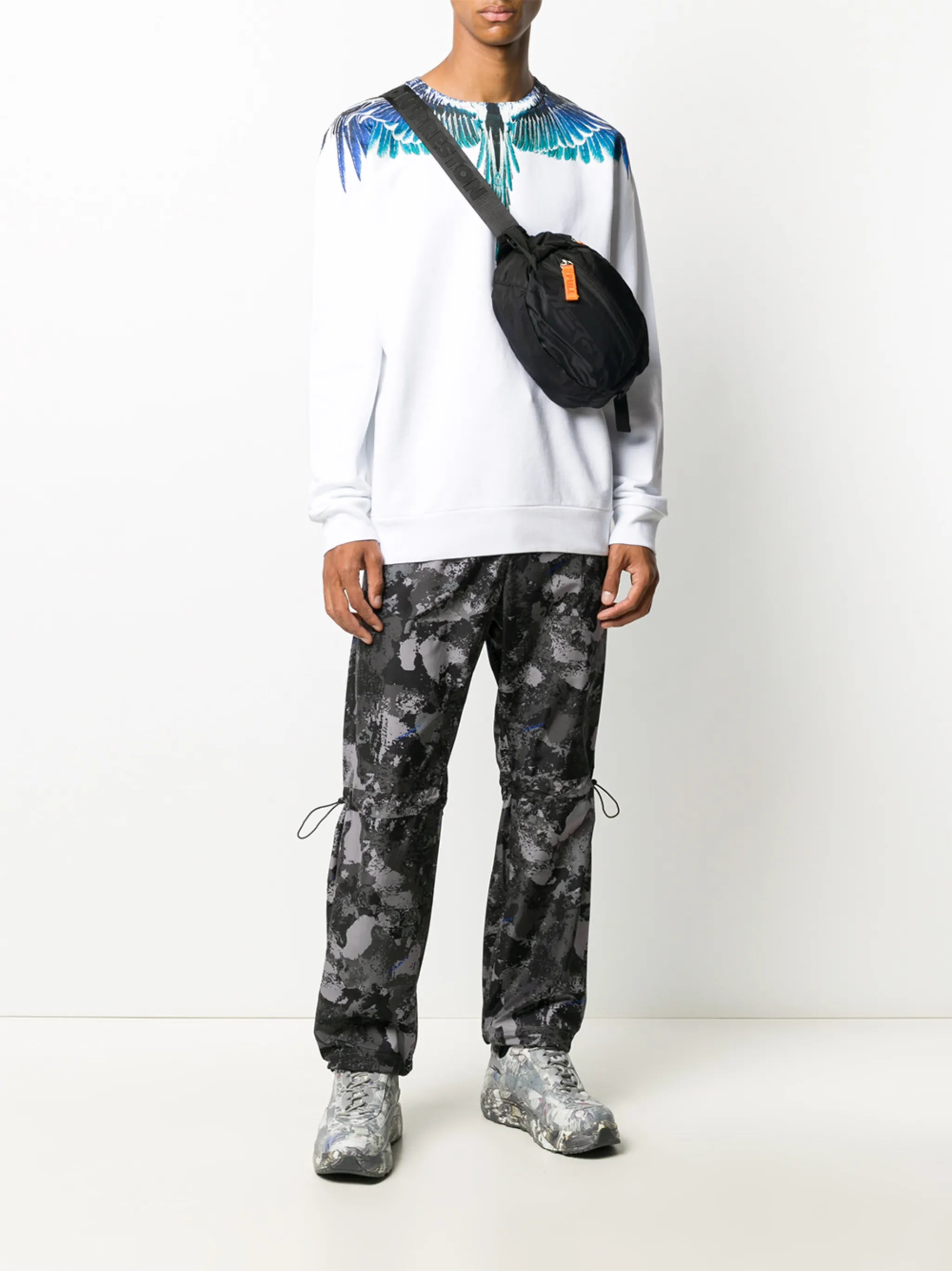 high-rise camouflage-print track pants