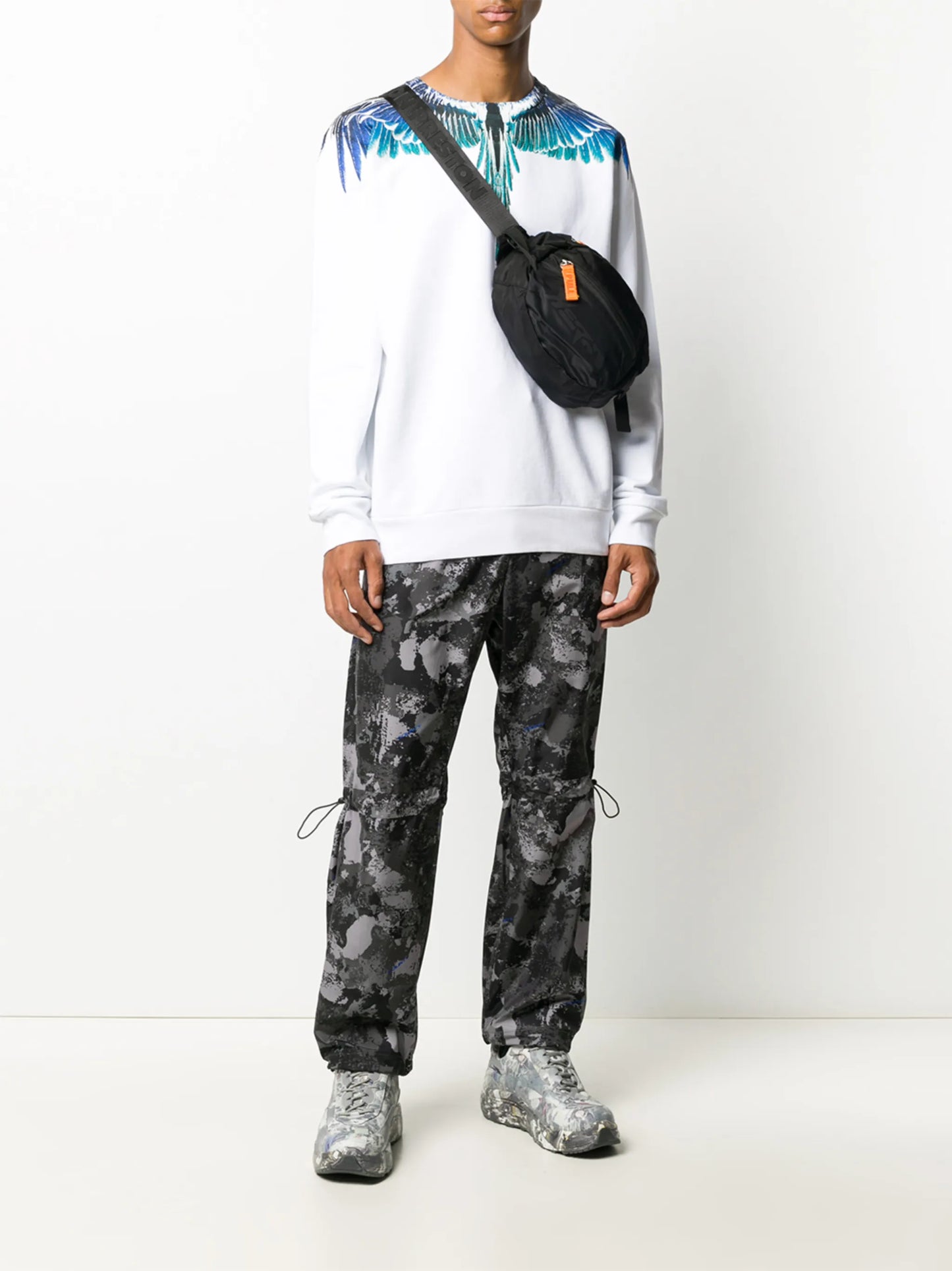 high-rise camouflage-print track pants