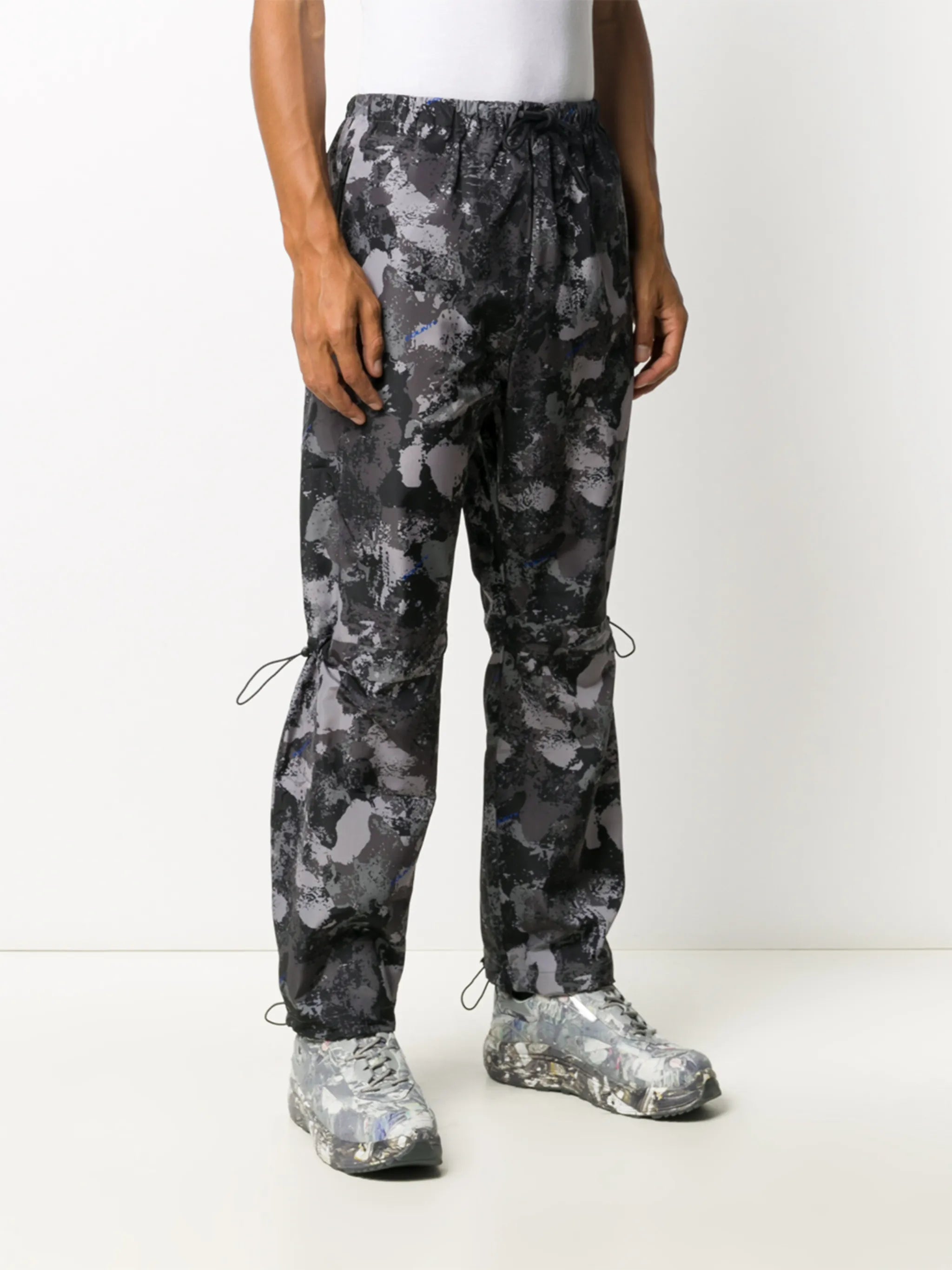 high-rise camouflage-print track pants