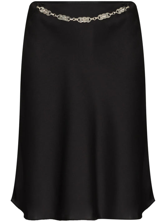 chain detail satin skirt
