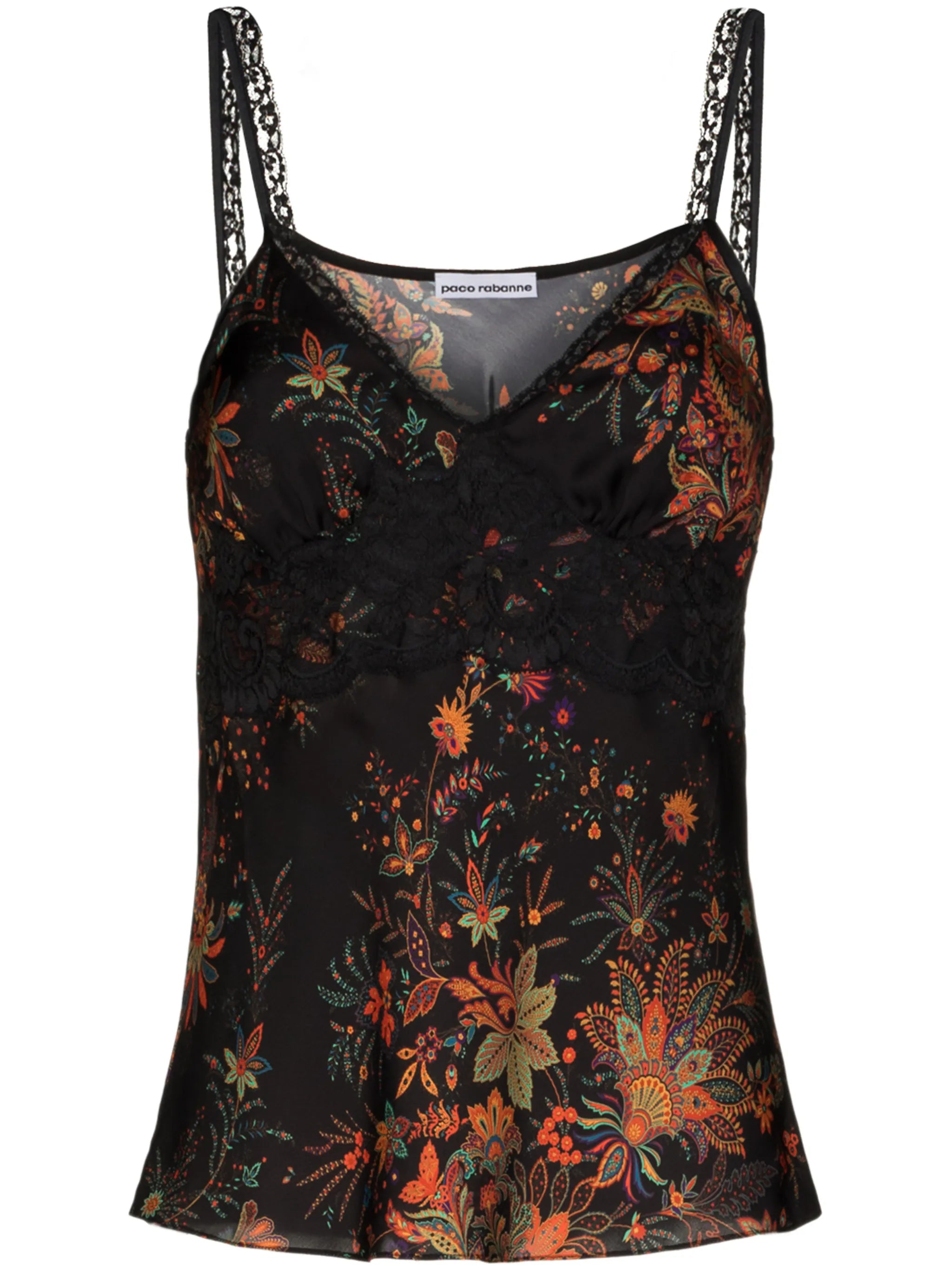 floral-print slip top