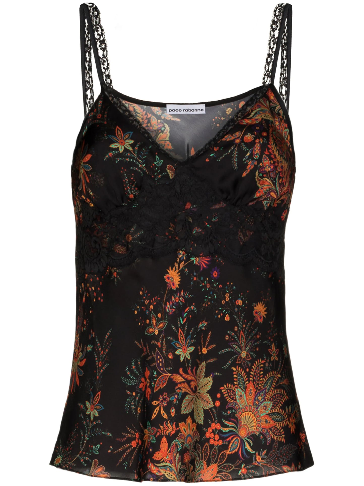 floral-print slip top