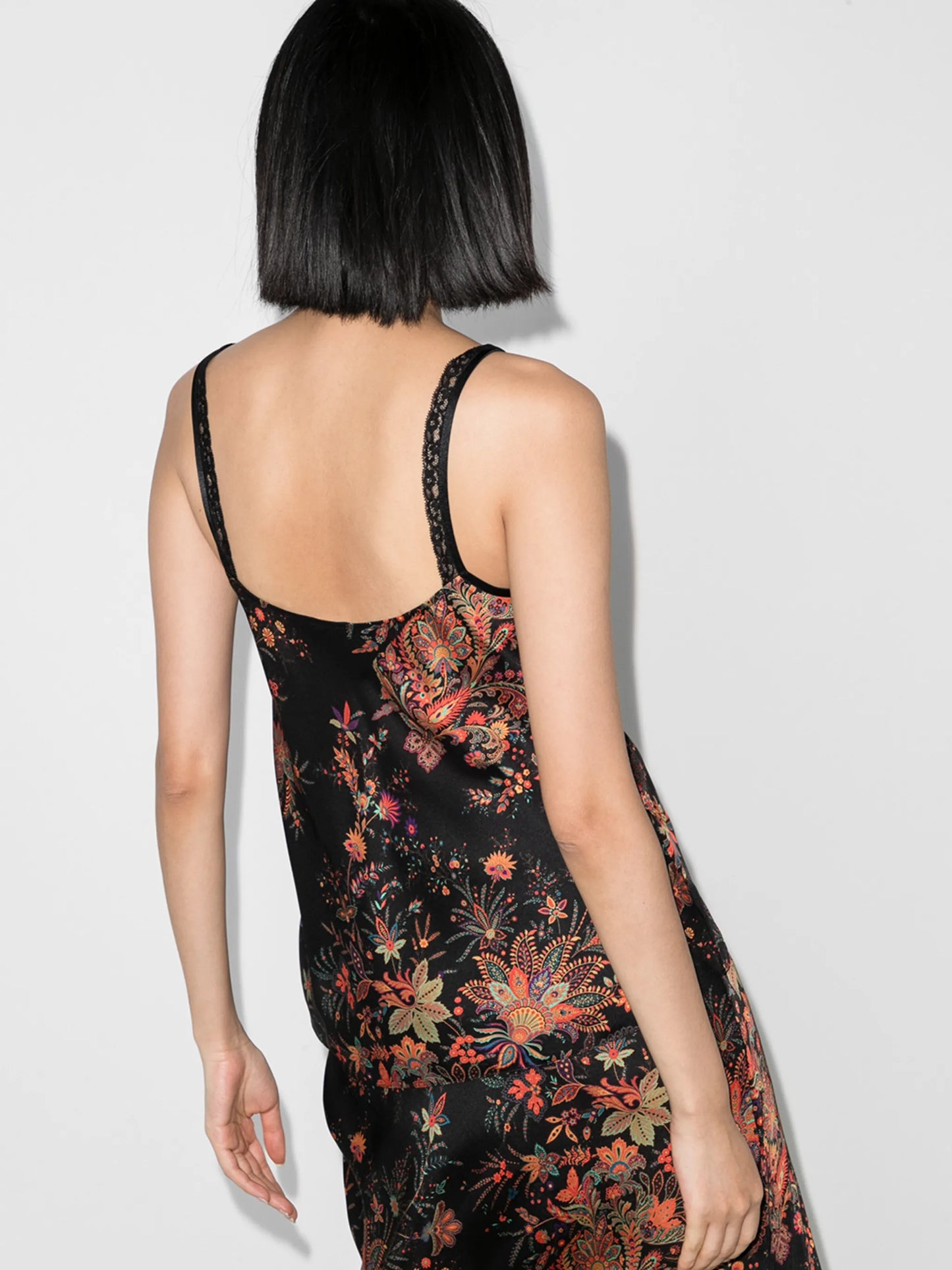 floral-print slip top