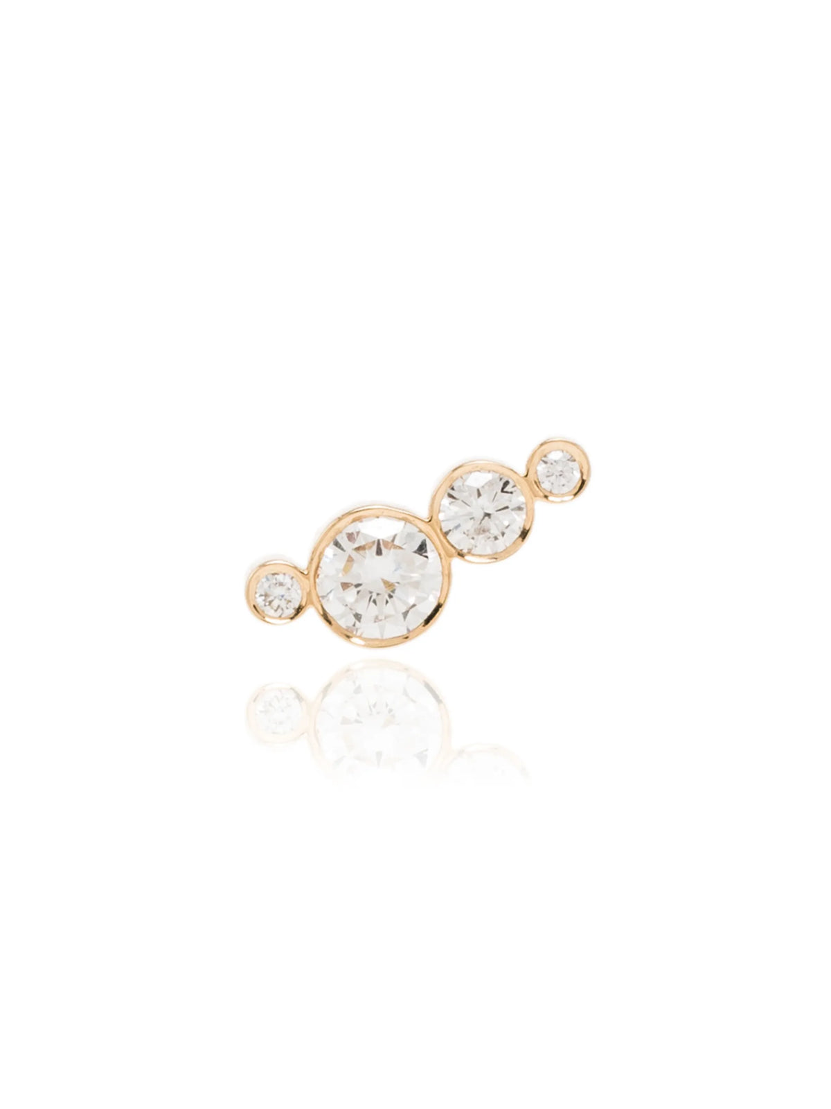 18kt yellow gold Flacon single diamond earring