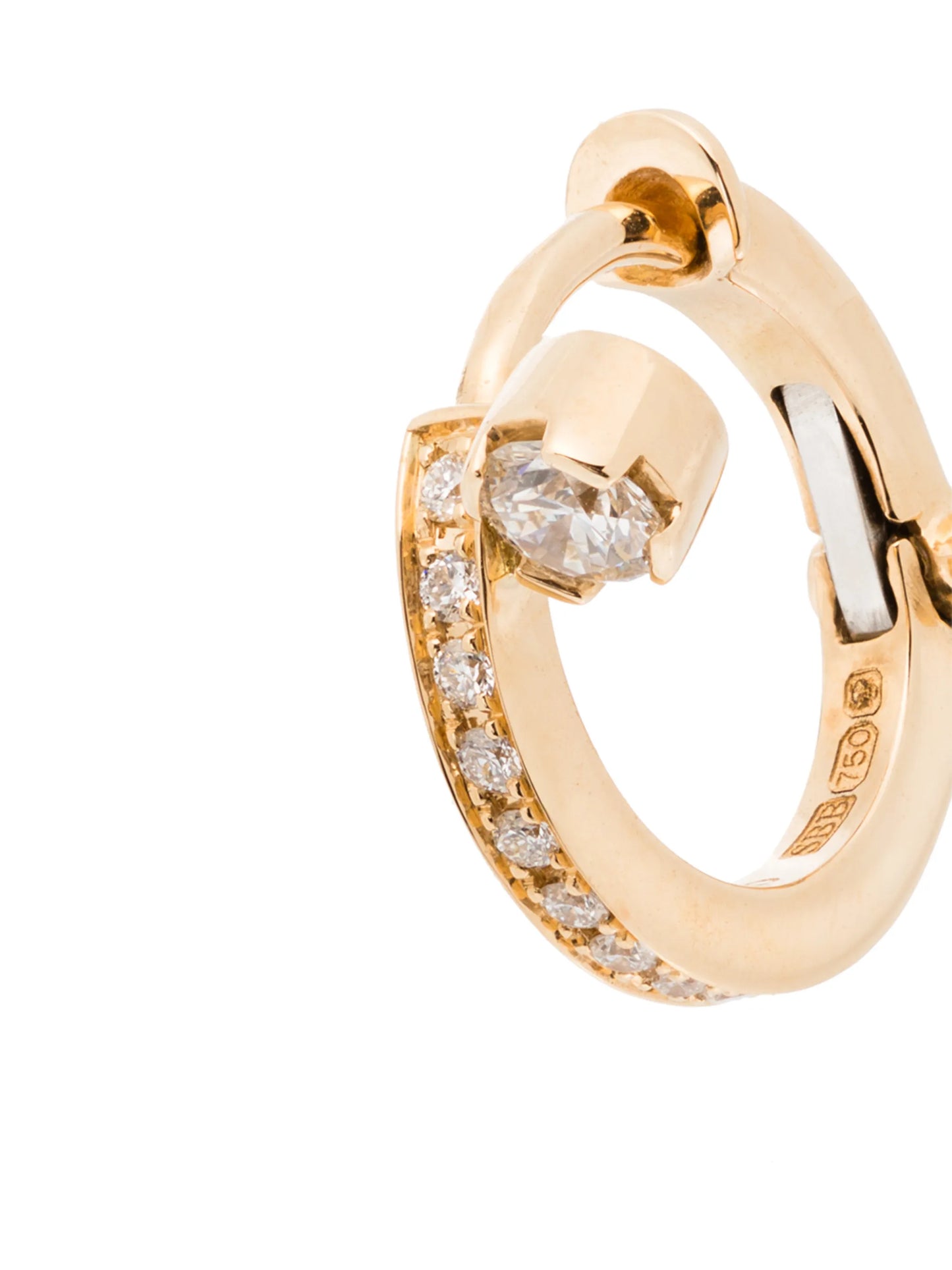 18kt yellow gold Petite Emelie diamond single huggie earring