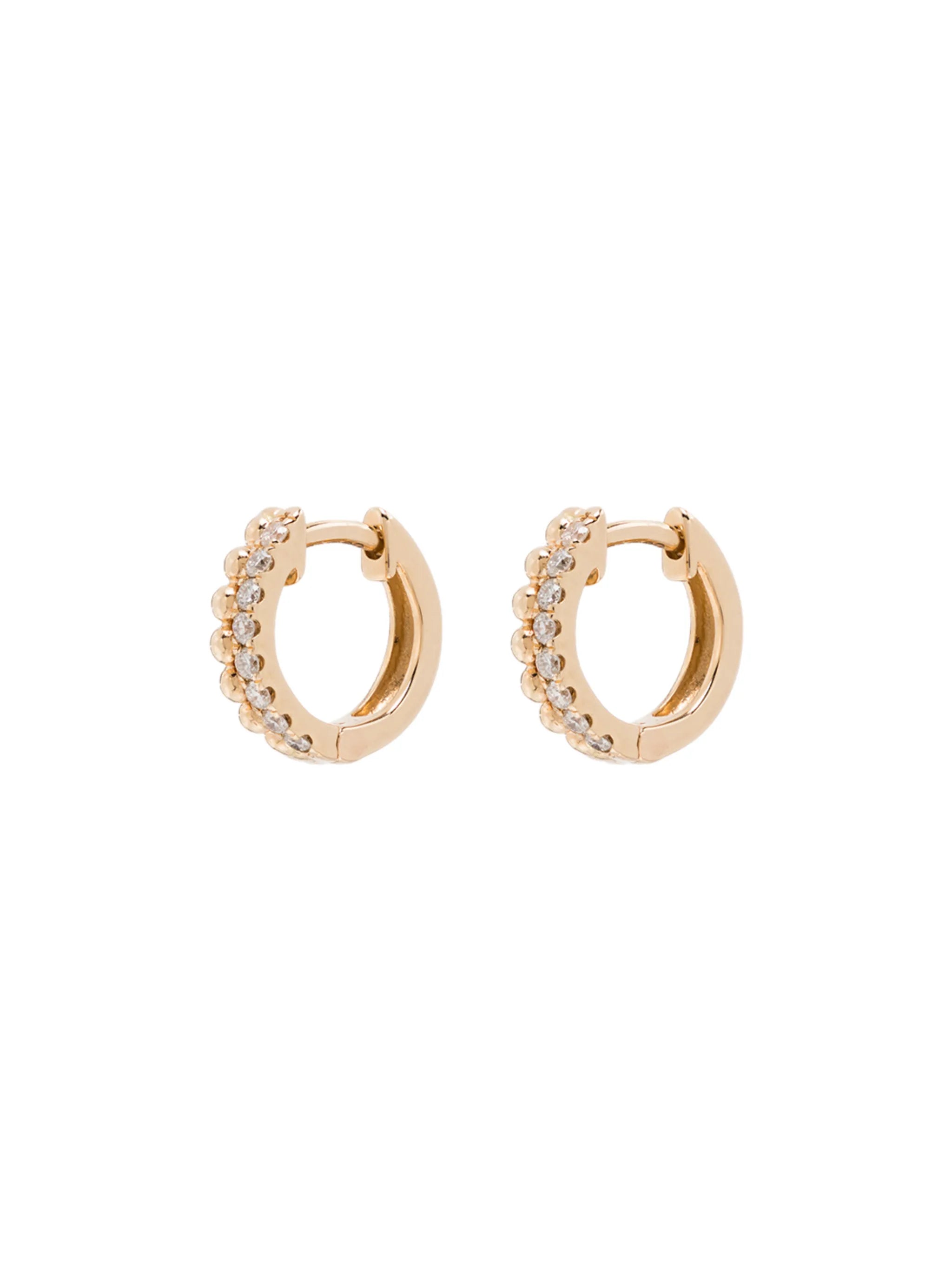 14kt gold Poppy Rae diamond huggie earrings
