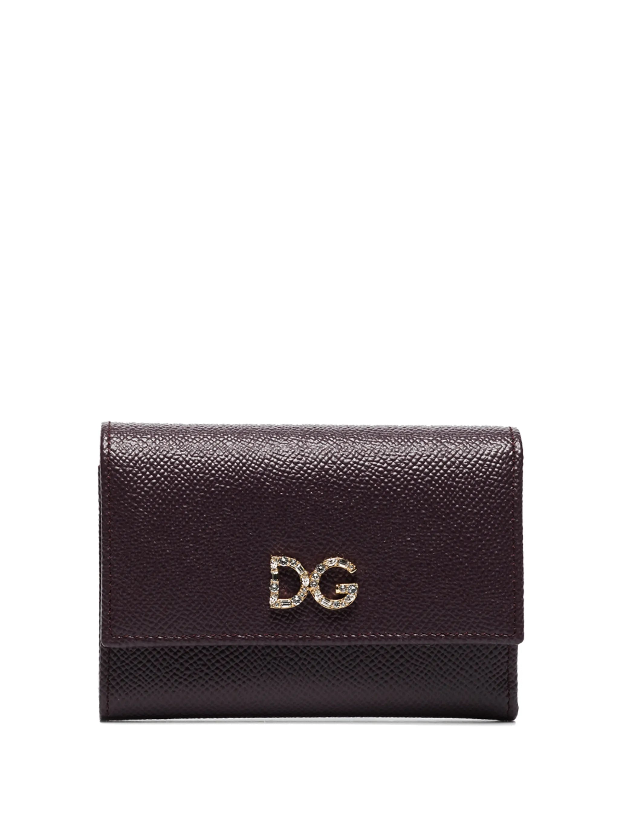 crystal-embellished logo-plaque wallet