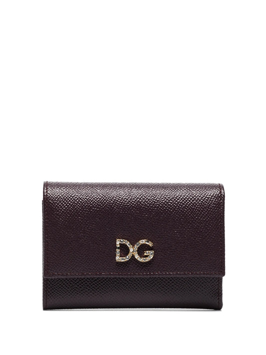 crystal-embellished logo-plaque wallet