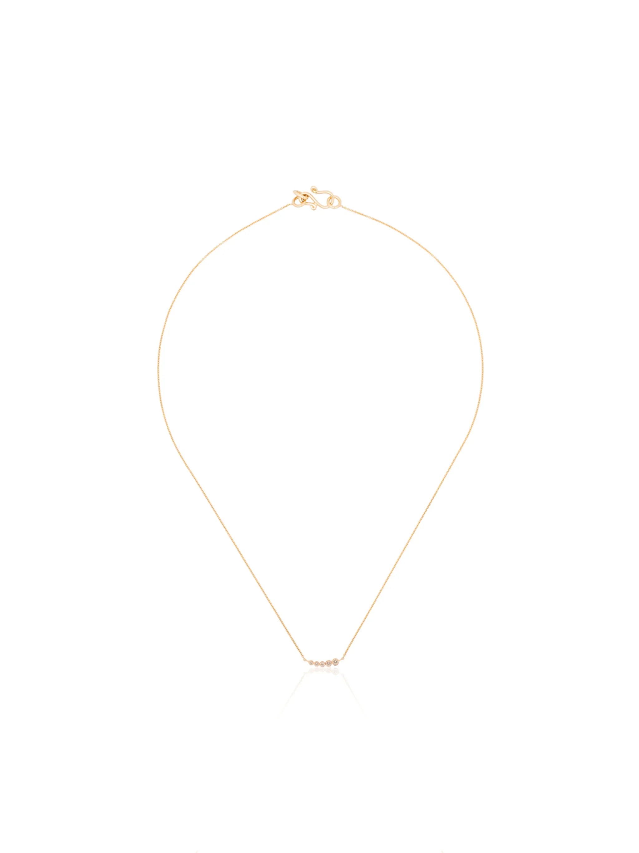 18kt yellow gold Lune diamond necklace