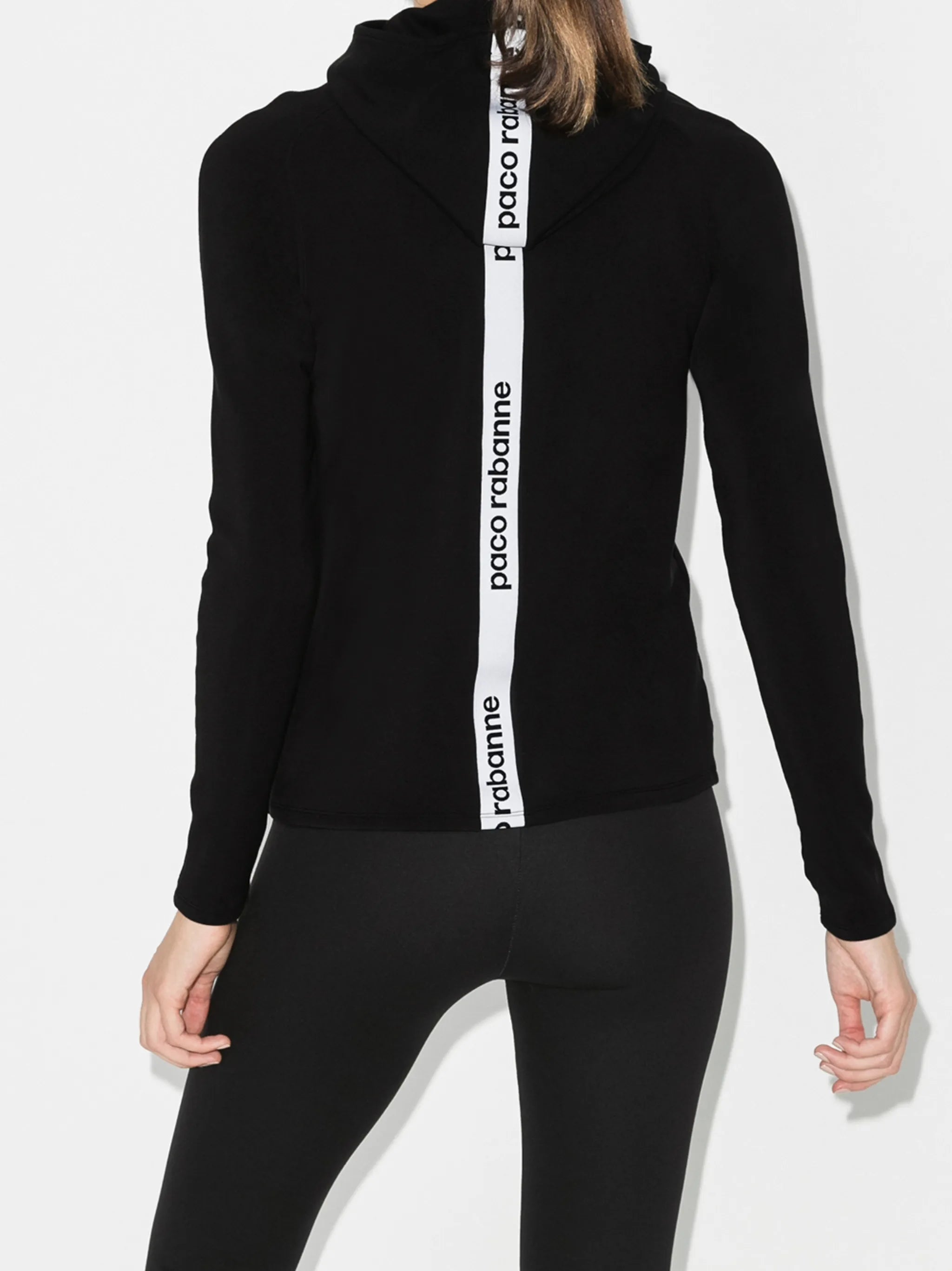 logo-tape detail hoodie
