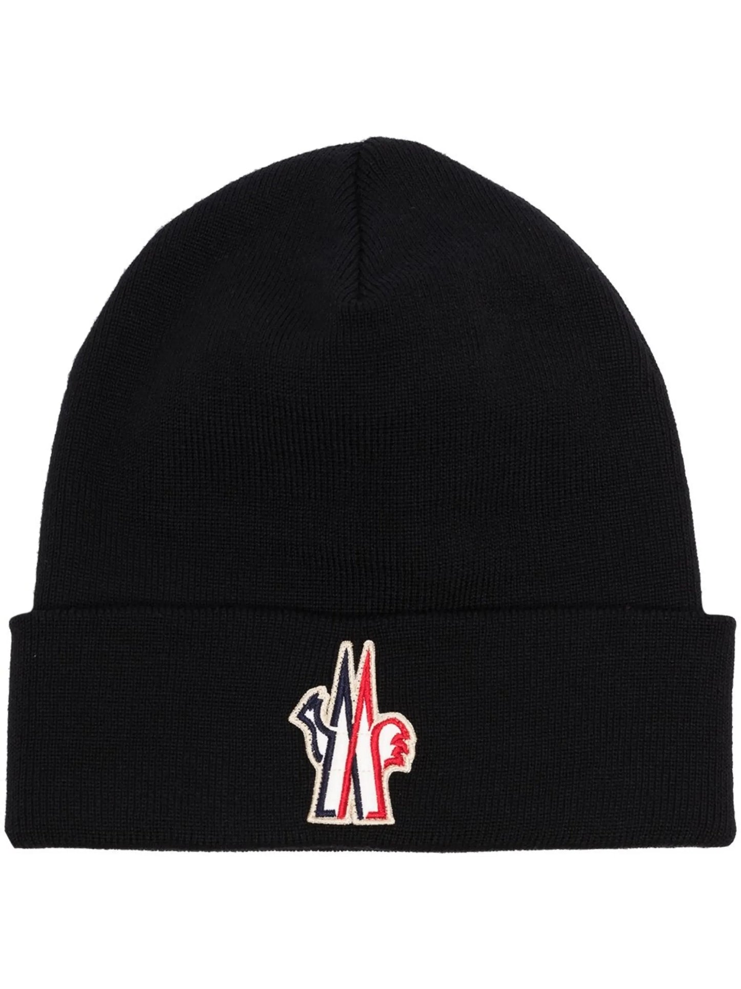 Logo-Appliquéd ribbed wool beanie hat