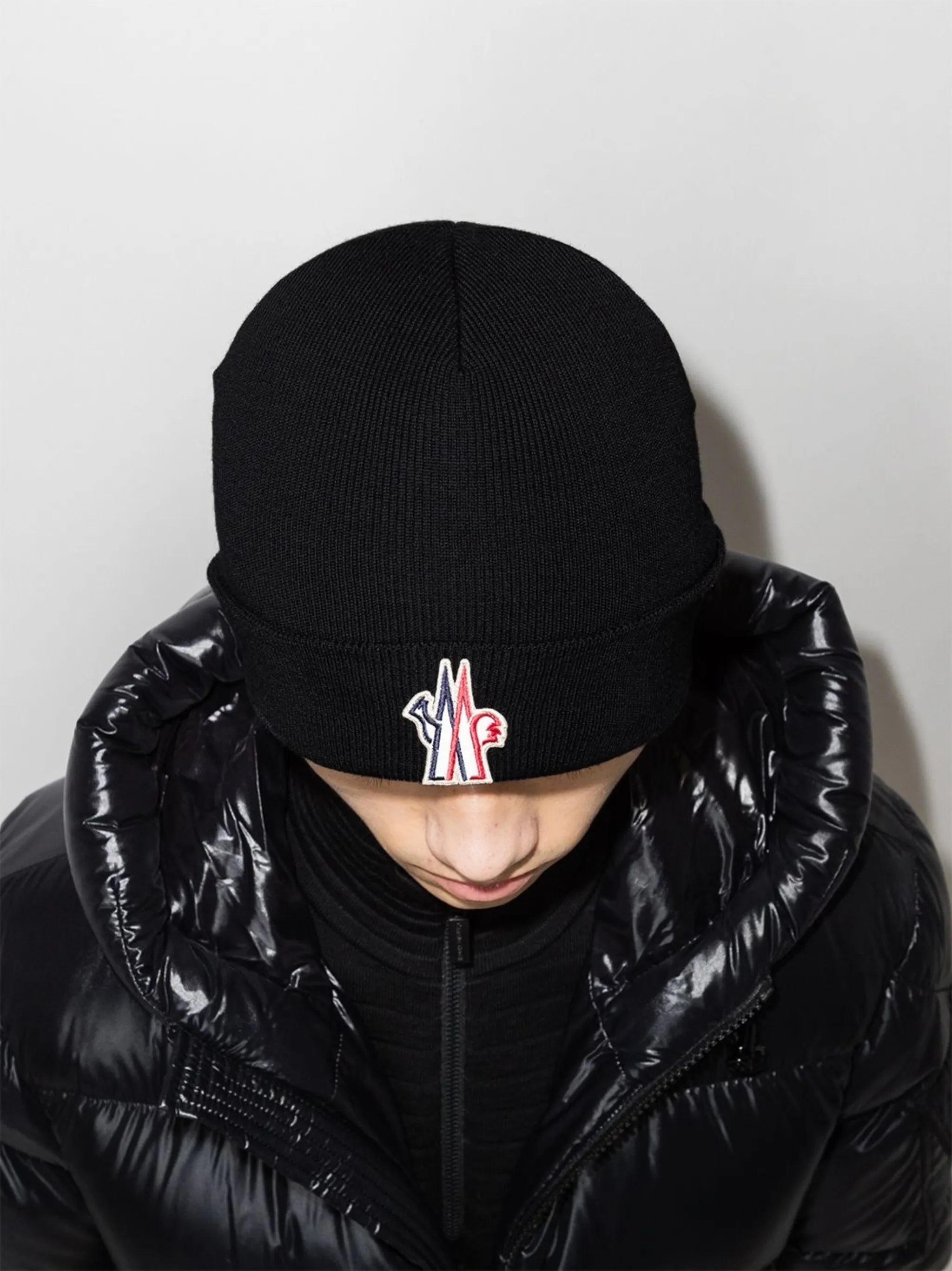 Logo-Appliquéd ribbed wool beanie hat