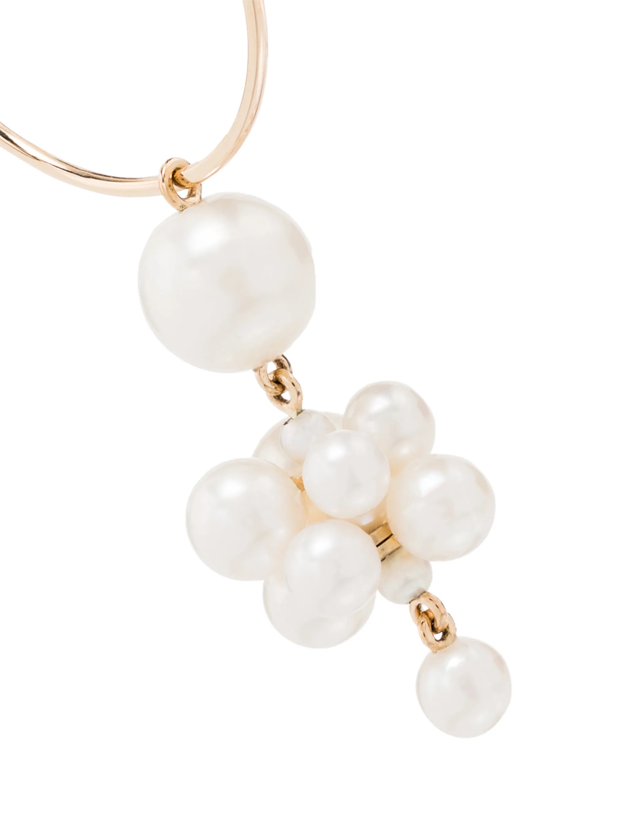 14kt yellow gold Botticelli pearl hoop single earring
