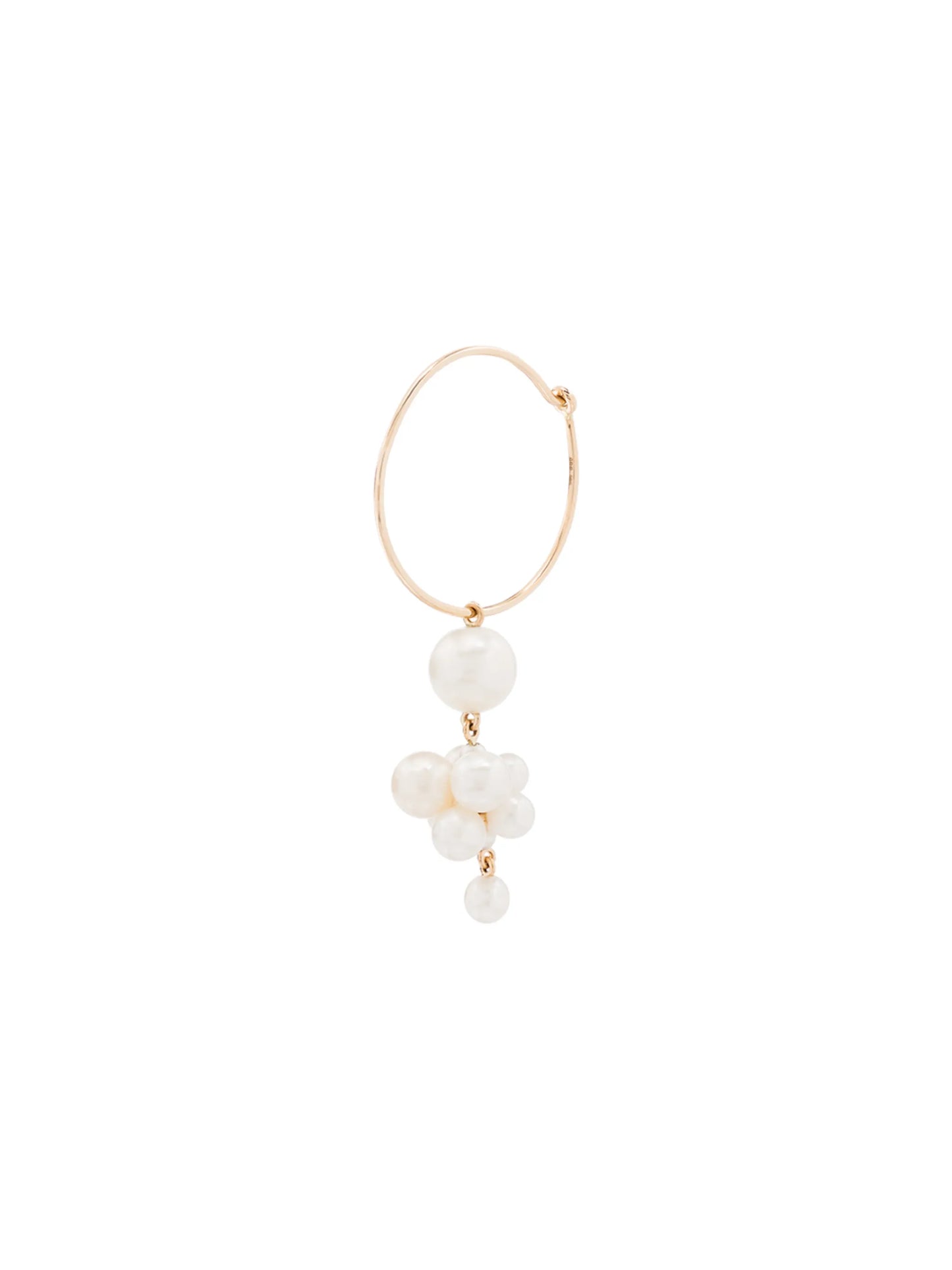 14kt yellow gold Botticelli pearl hoop single earring