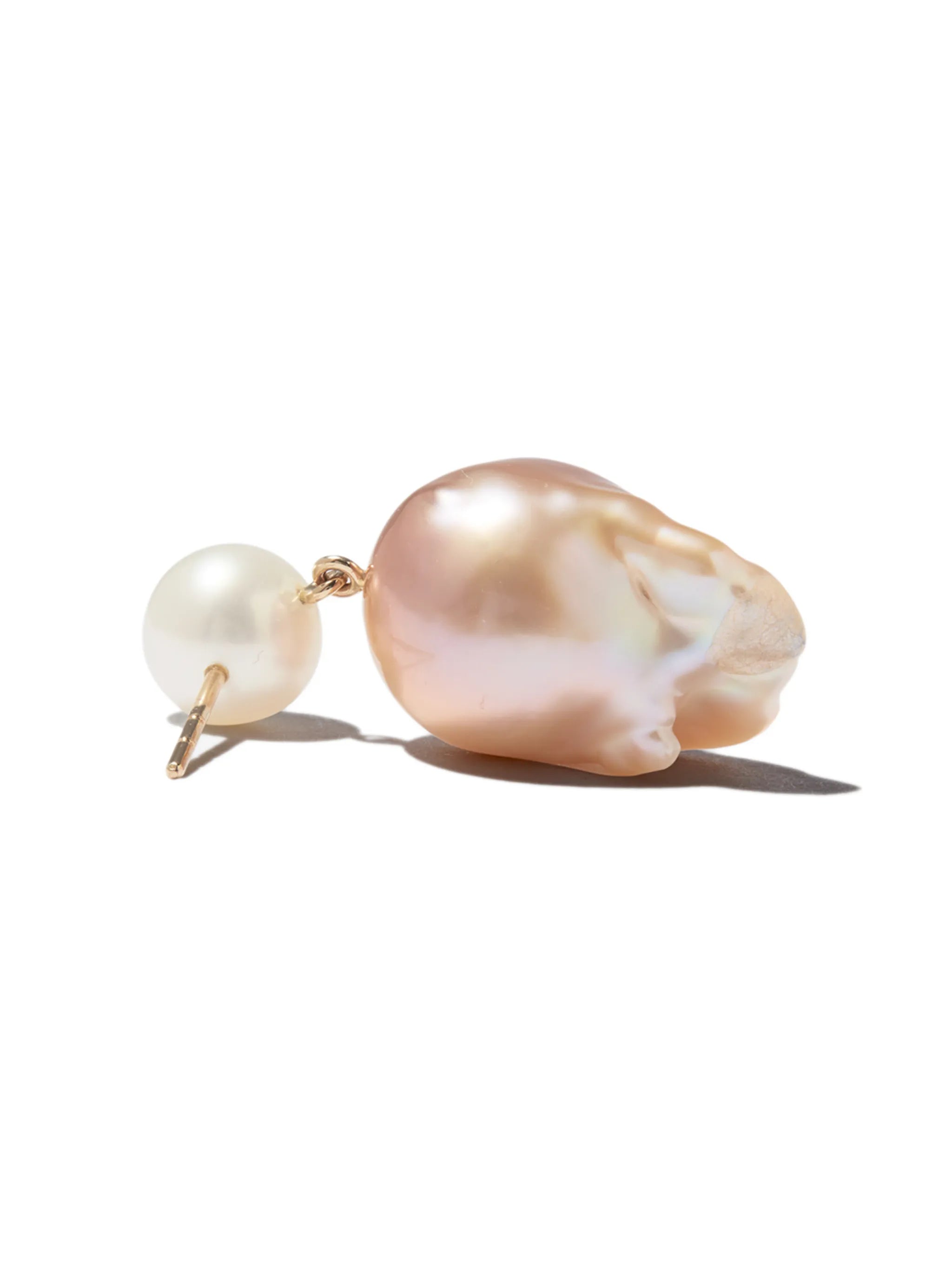 14kt yellow gold Venus Rose pearl drop earrings